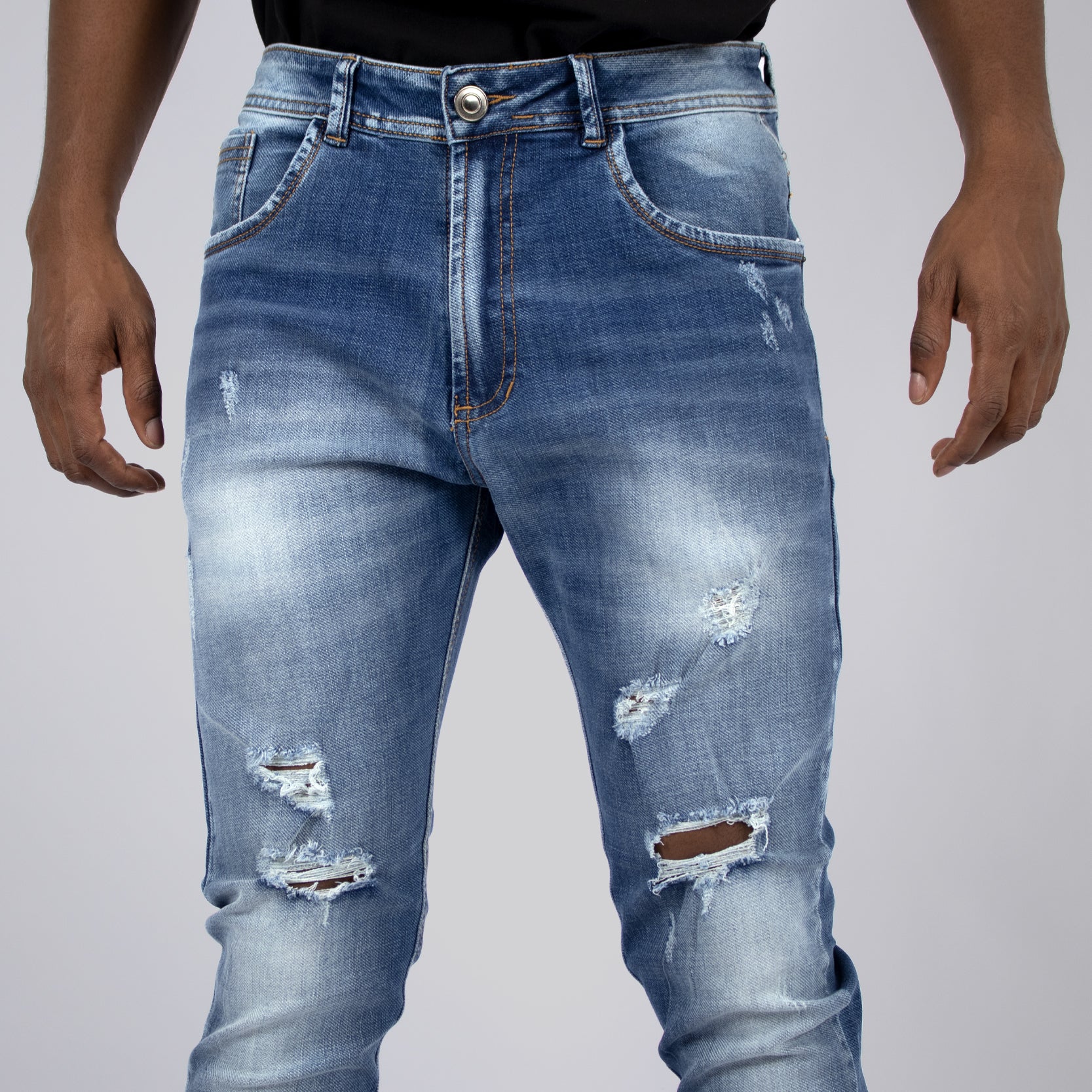 Jean hombre skinny azul medio