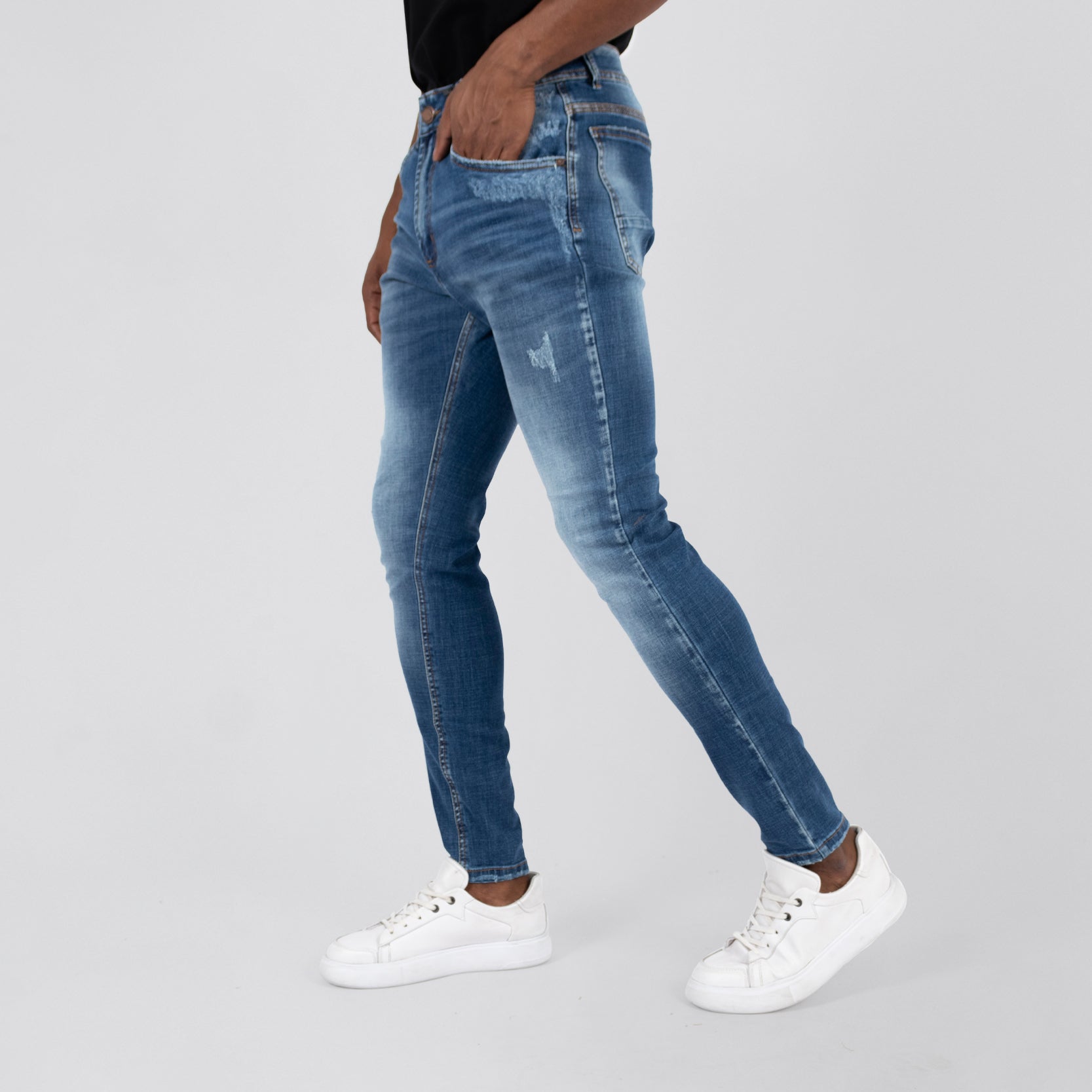 Jean hombre azul medio