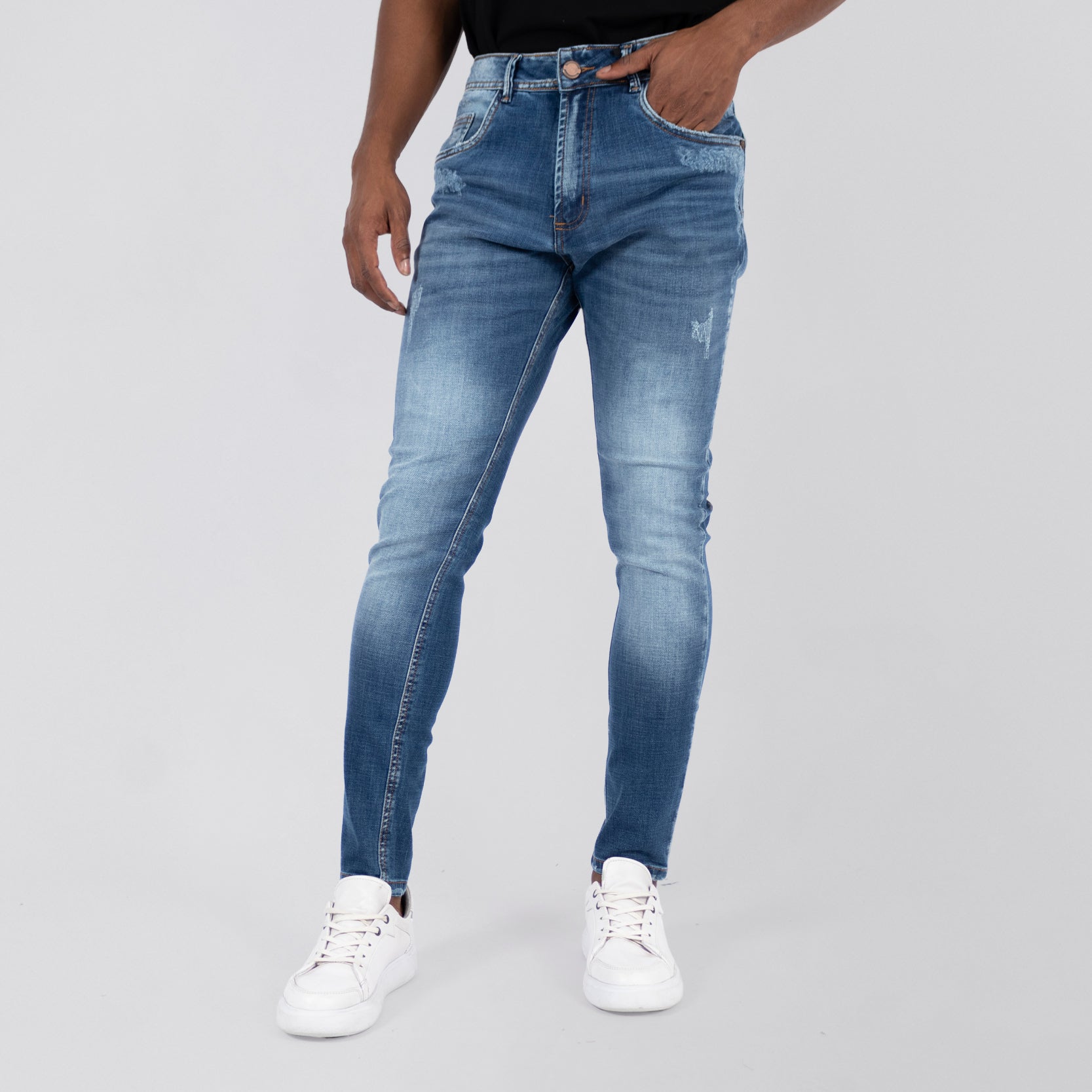 Jean hombre azul medio