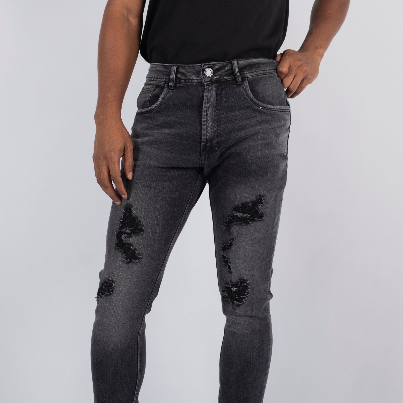 Jean hombre gris oscuro