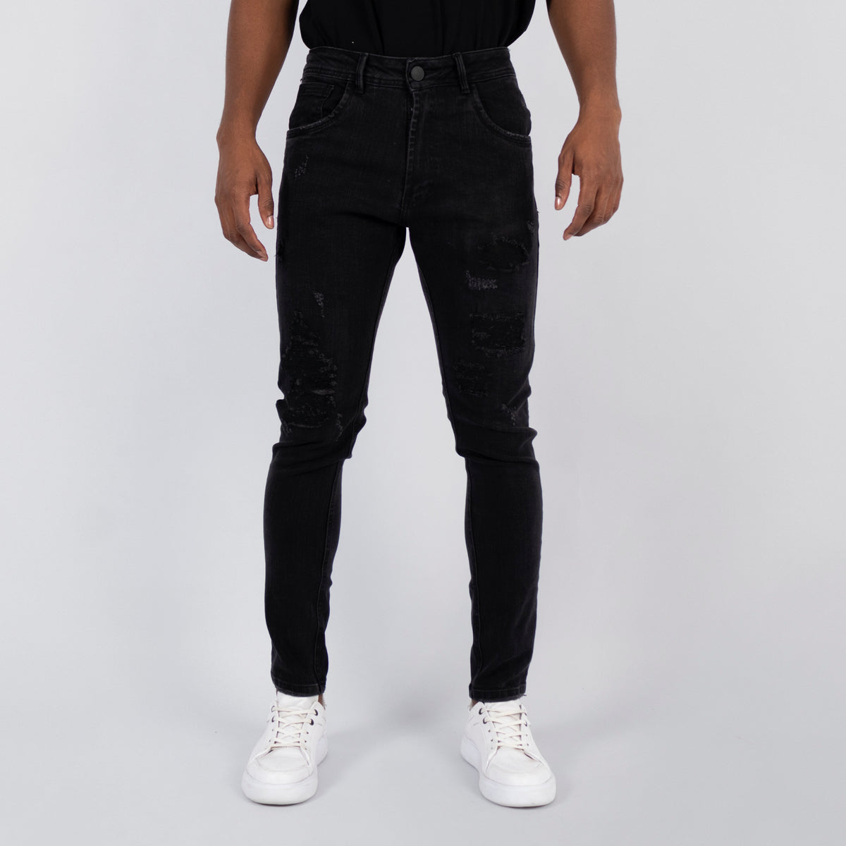 Jean hombre gris oscuro con rotos