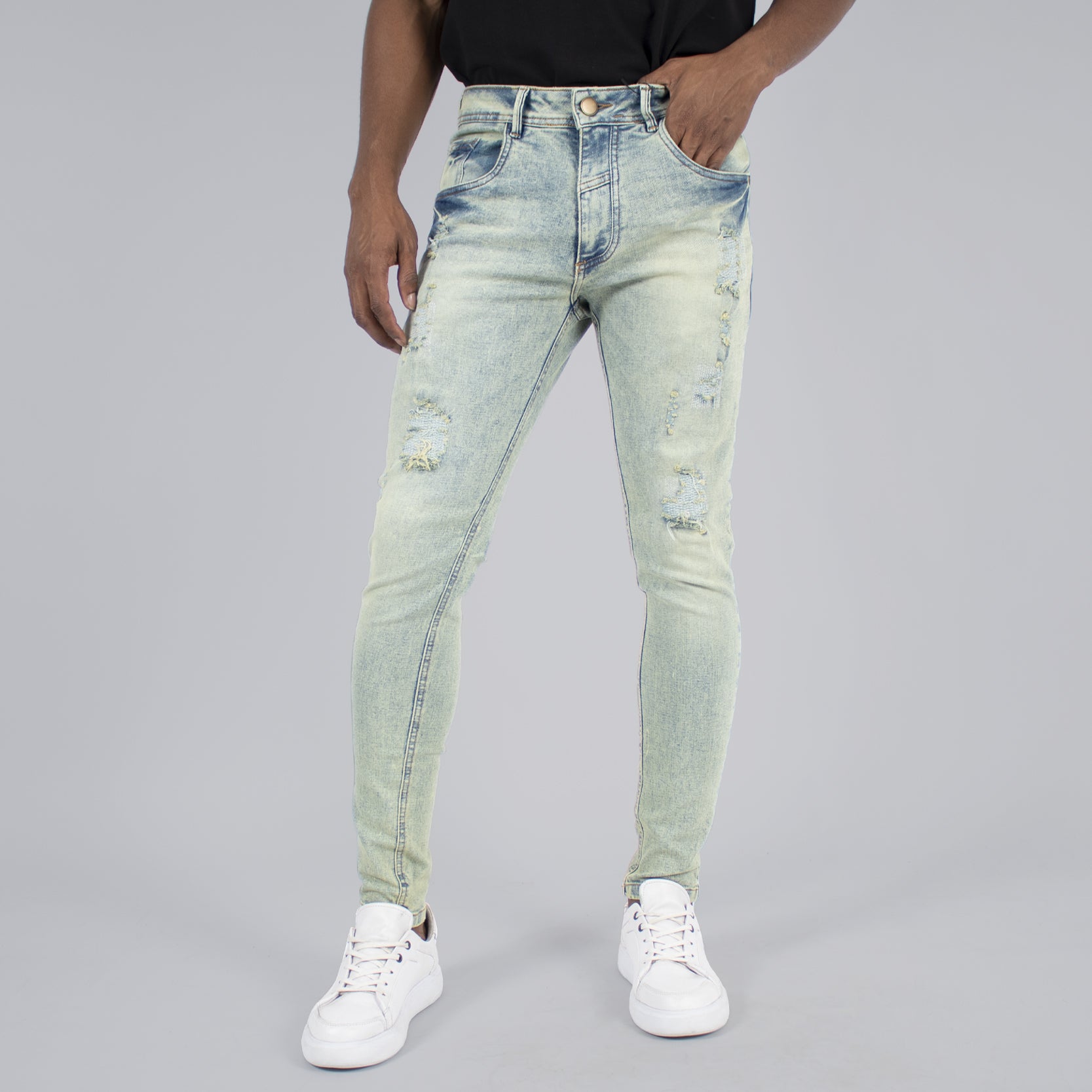 Jean hombre sky verdoso