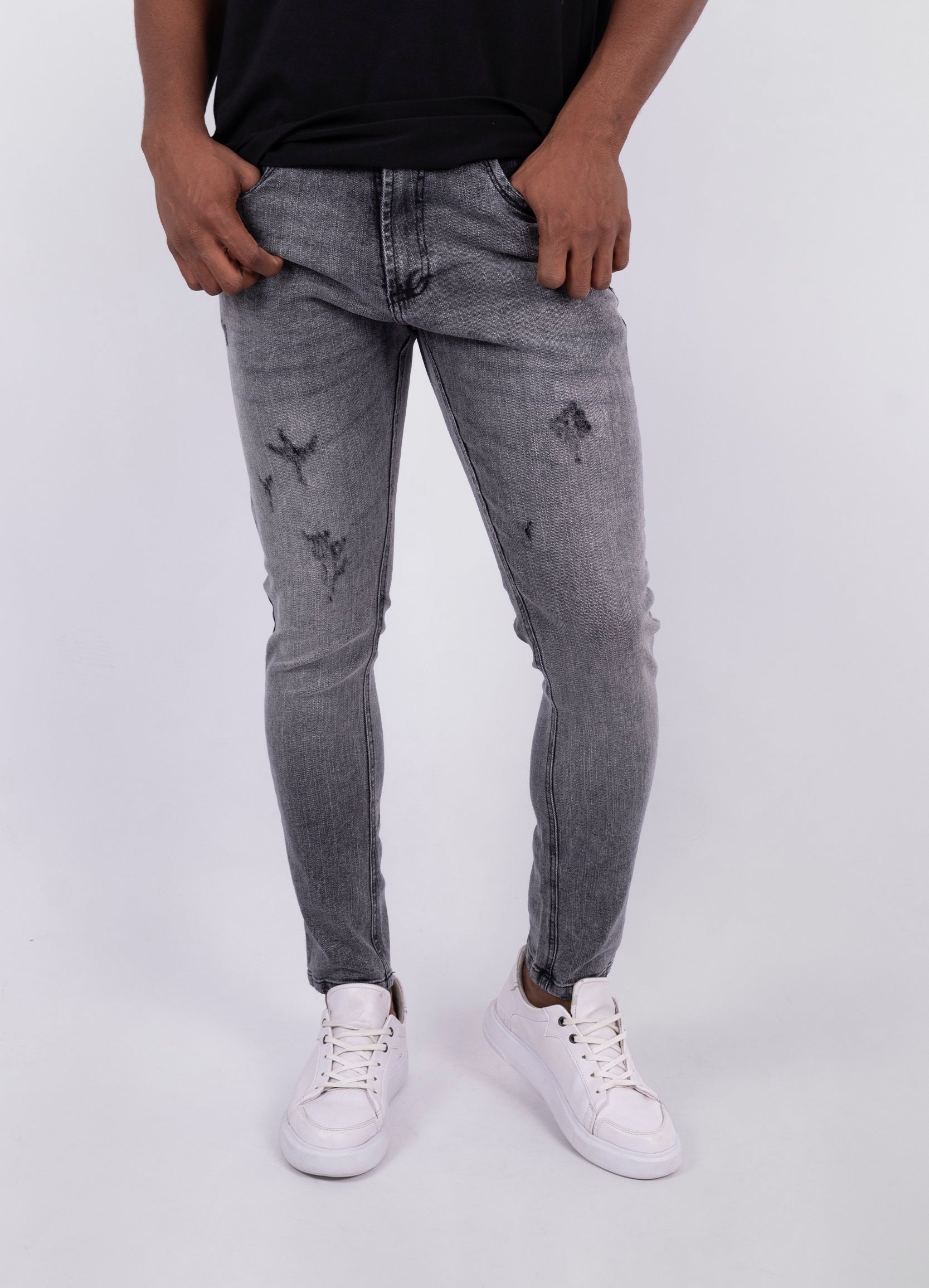 Jean hombre sky gris medio