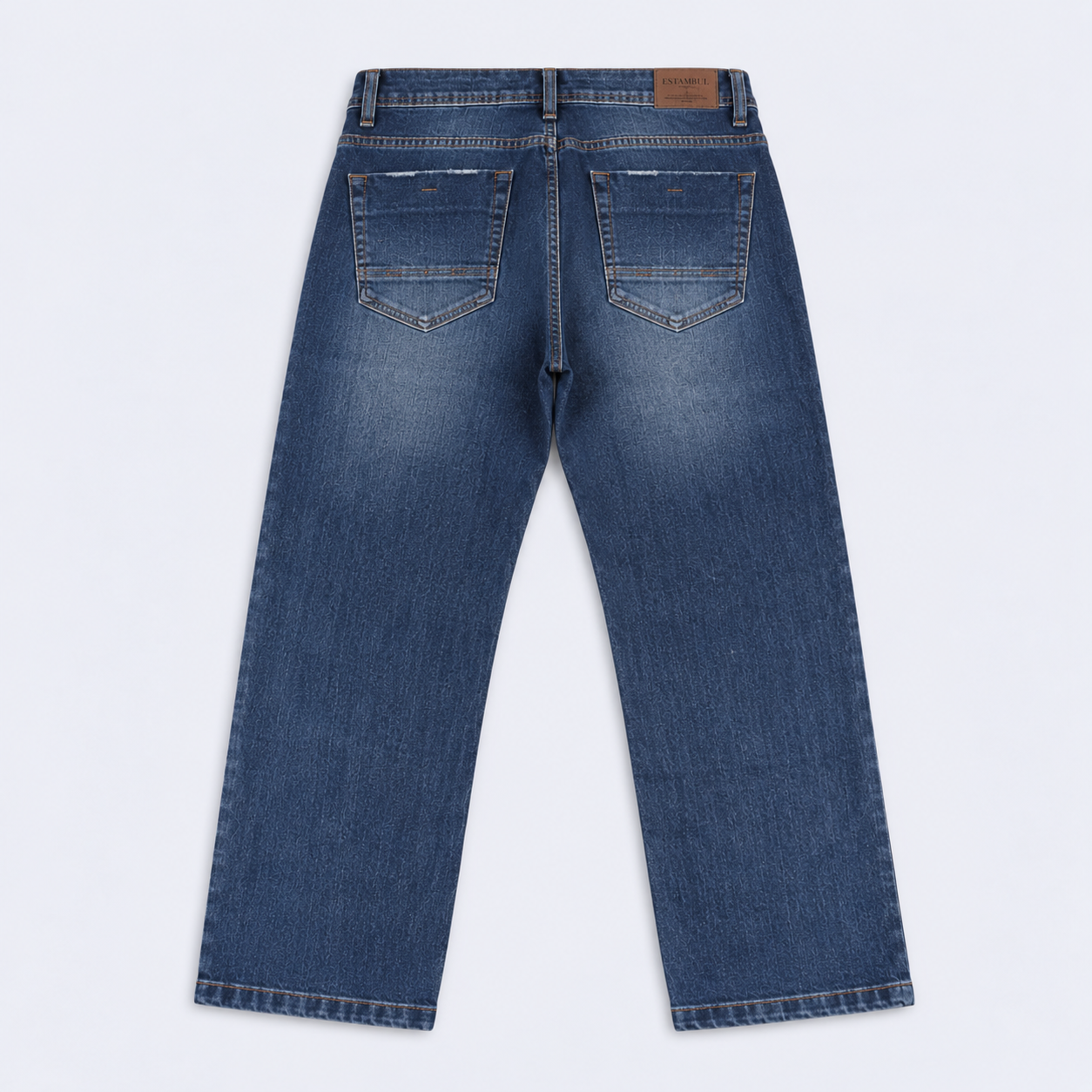 Jean hombre recto azul