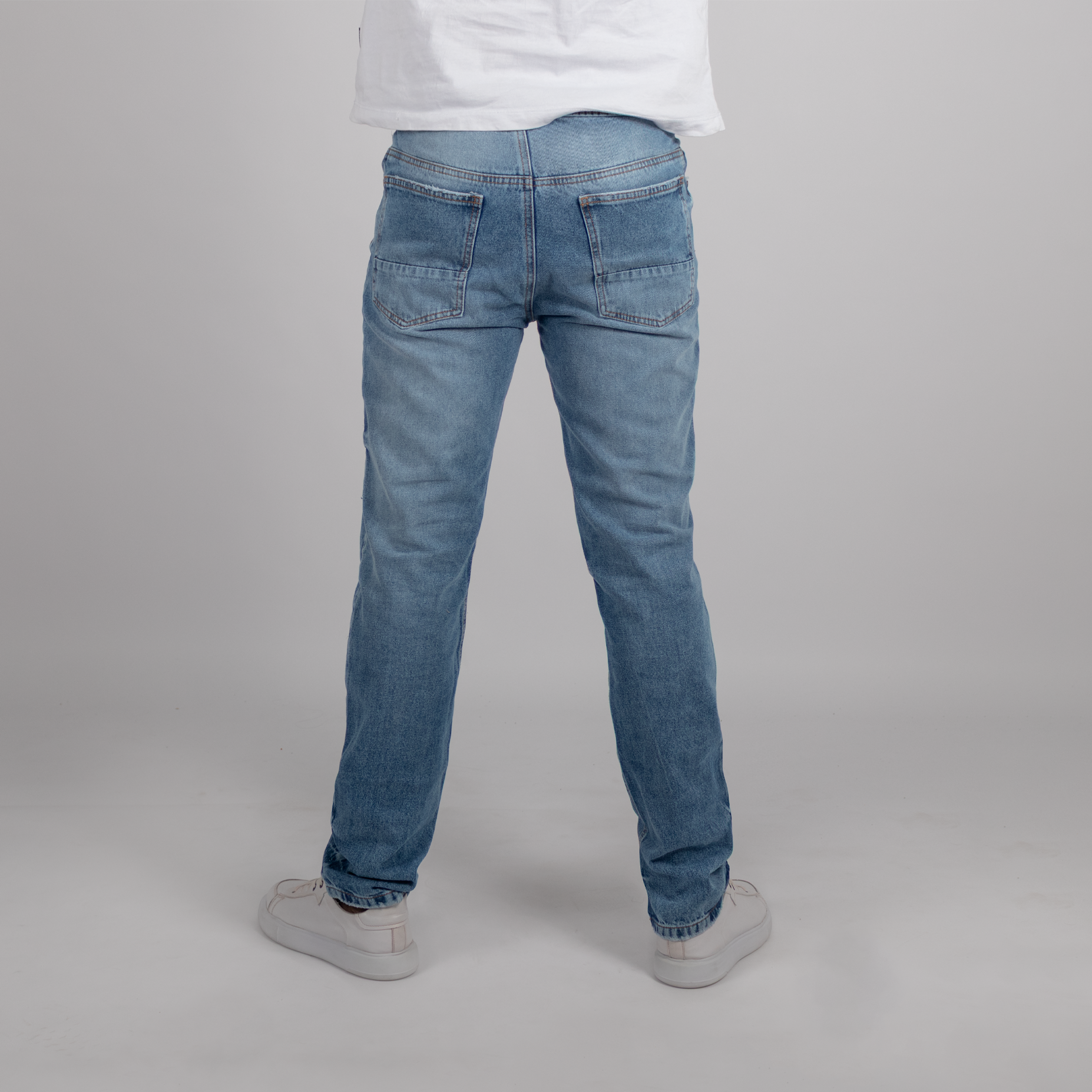 Jean hombre recto azul