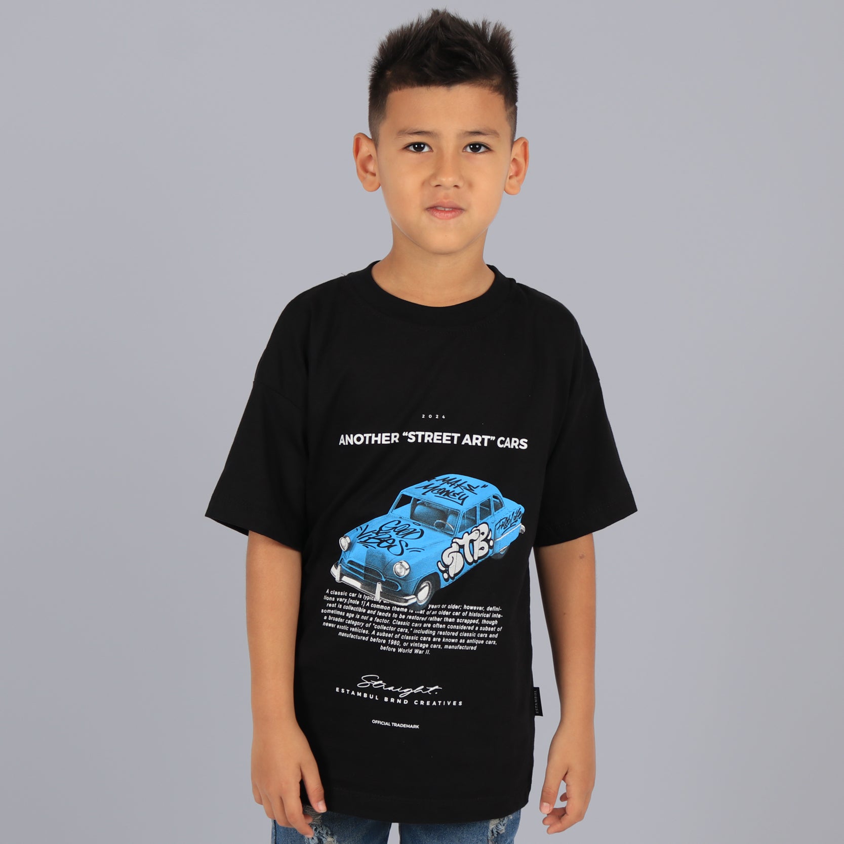 Oversize niño estampada cars