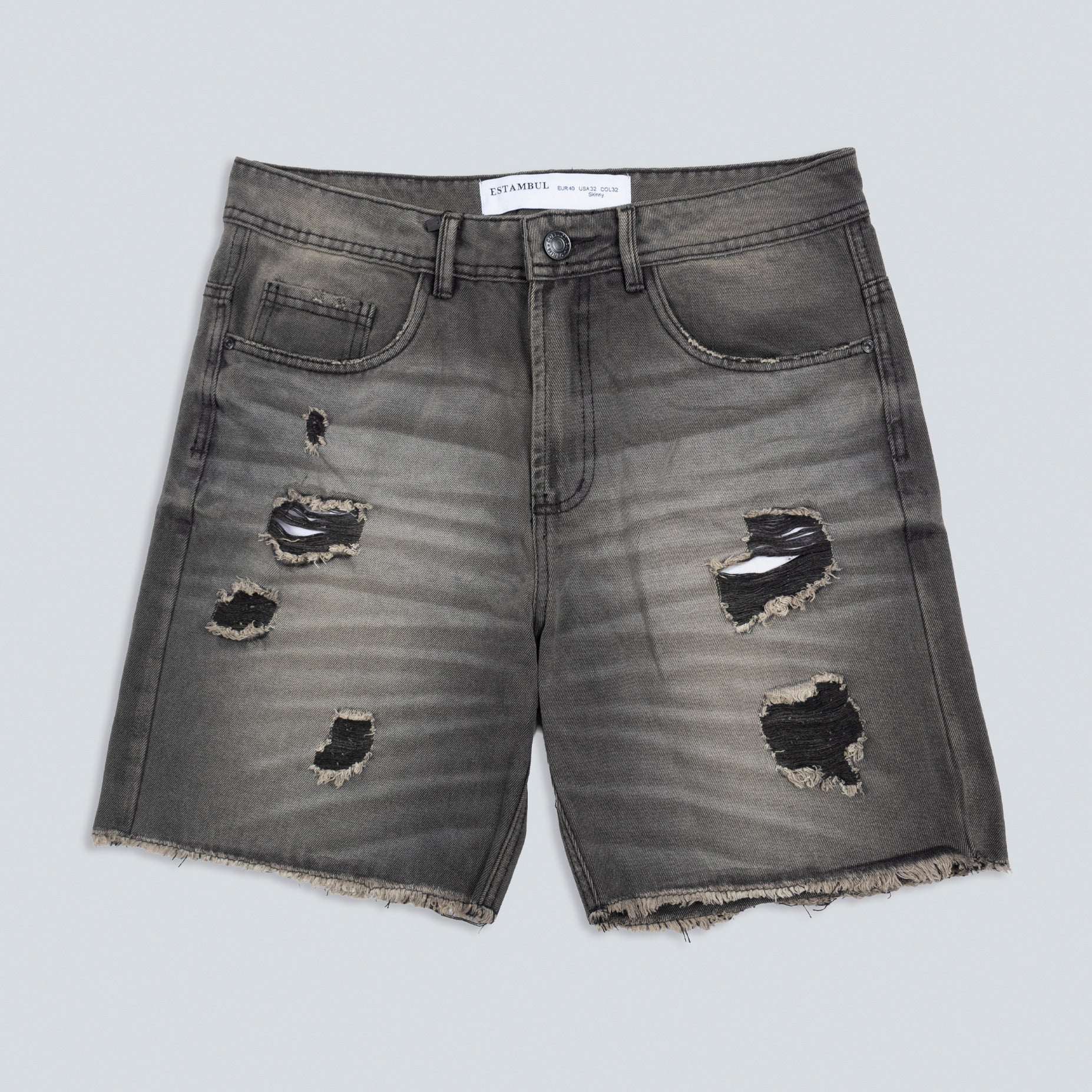 Bermuda hombre gris roto