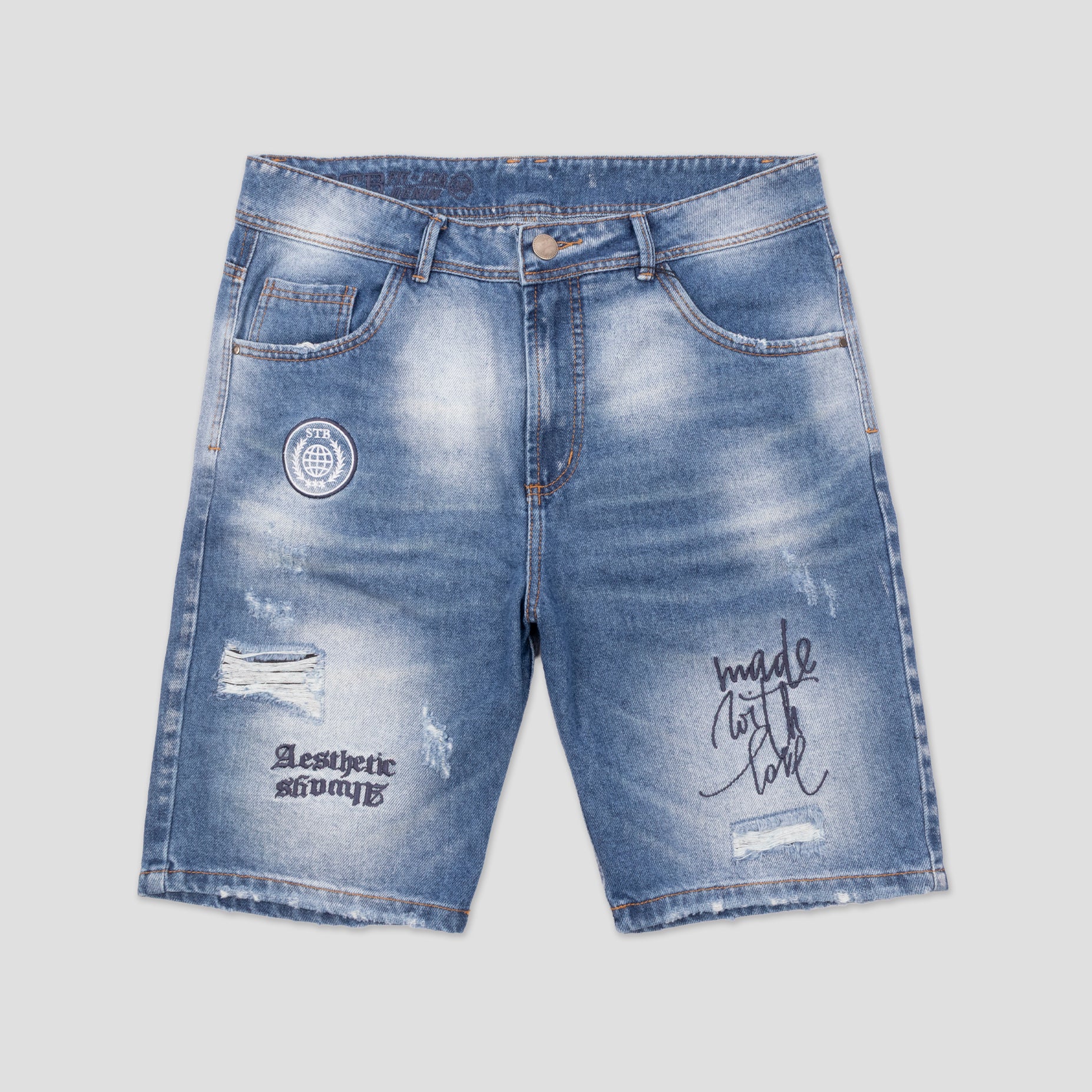 Bermuda hombre bordada Made