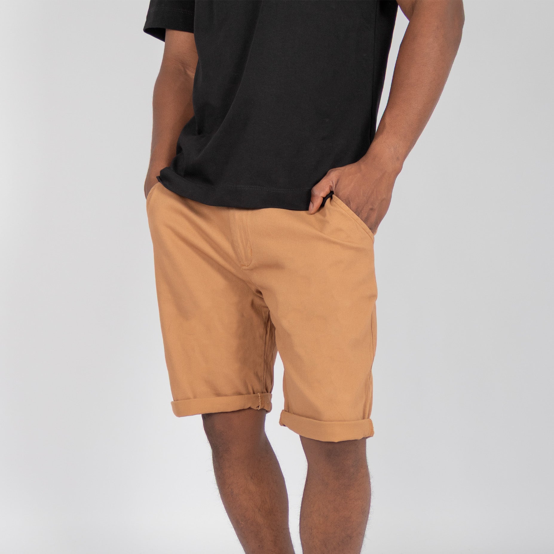 Bermuda hombre dril camel