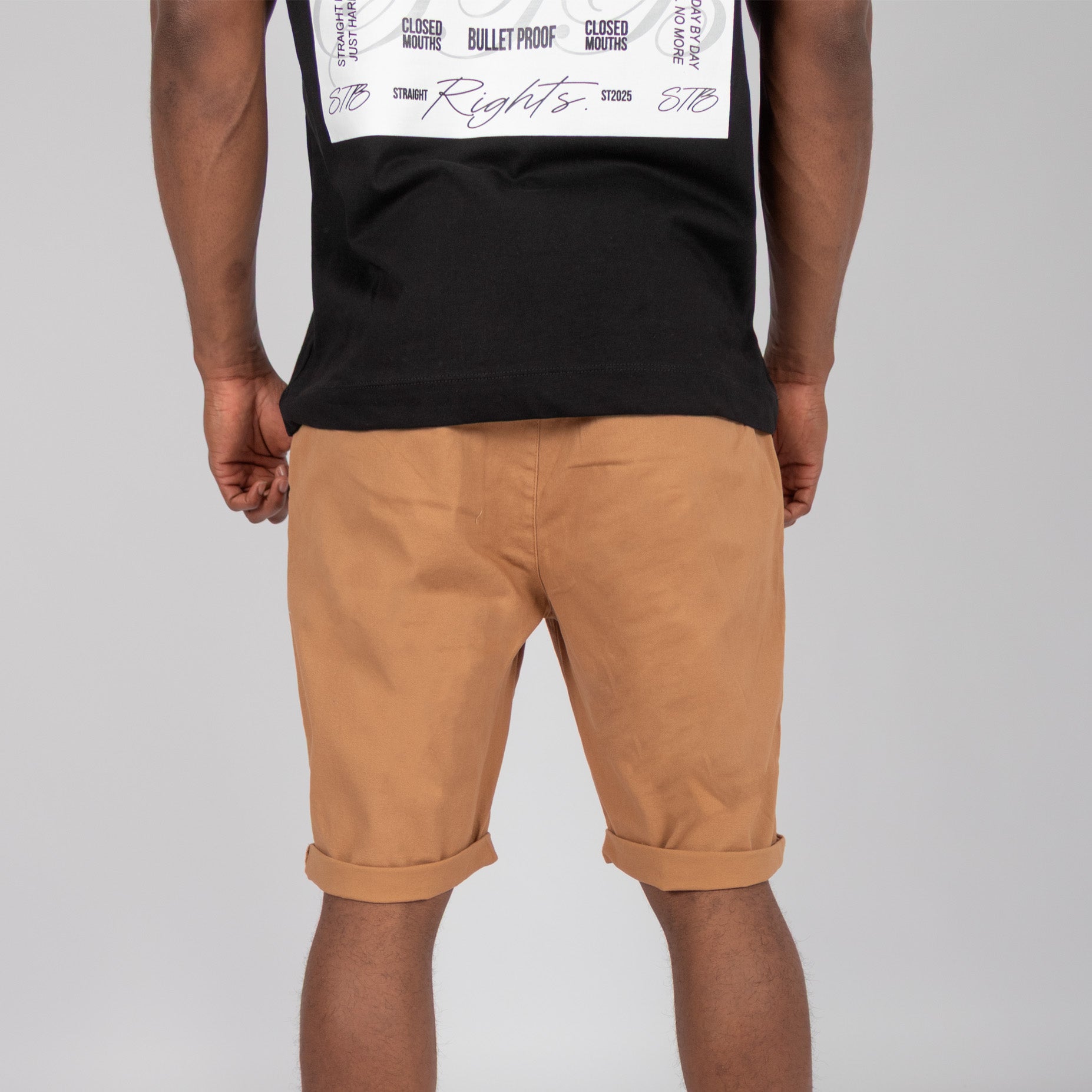 Bermuda hombre dril camel