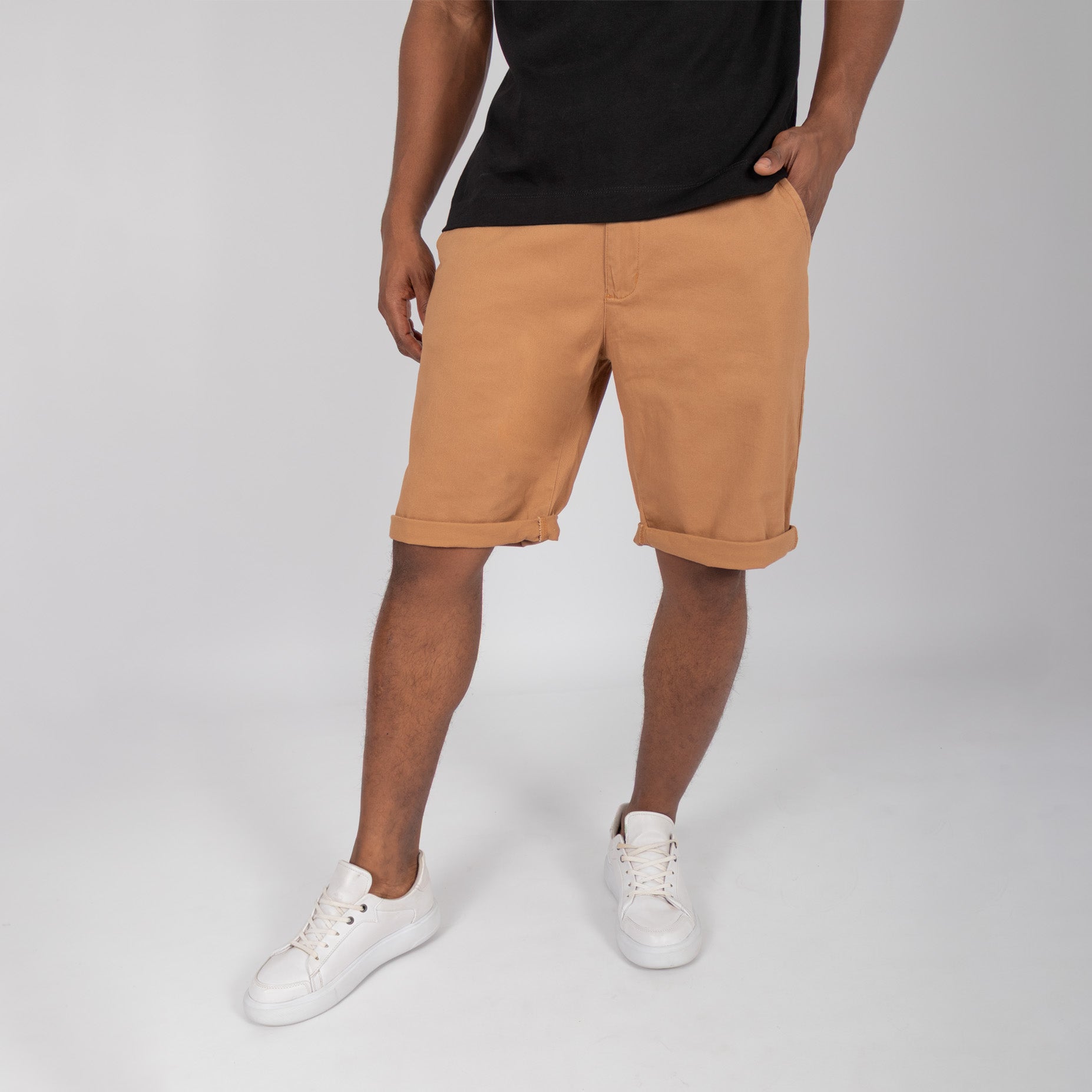 Bermuda hombre dril camel