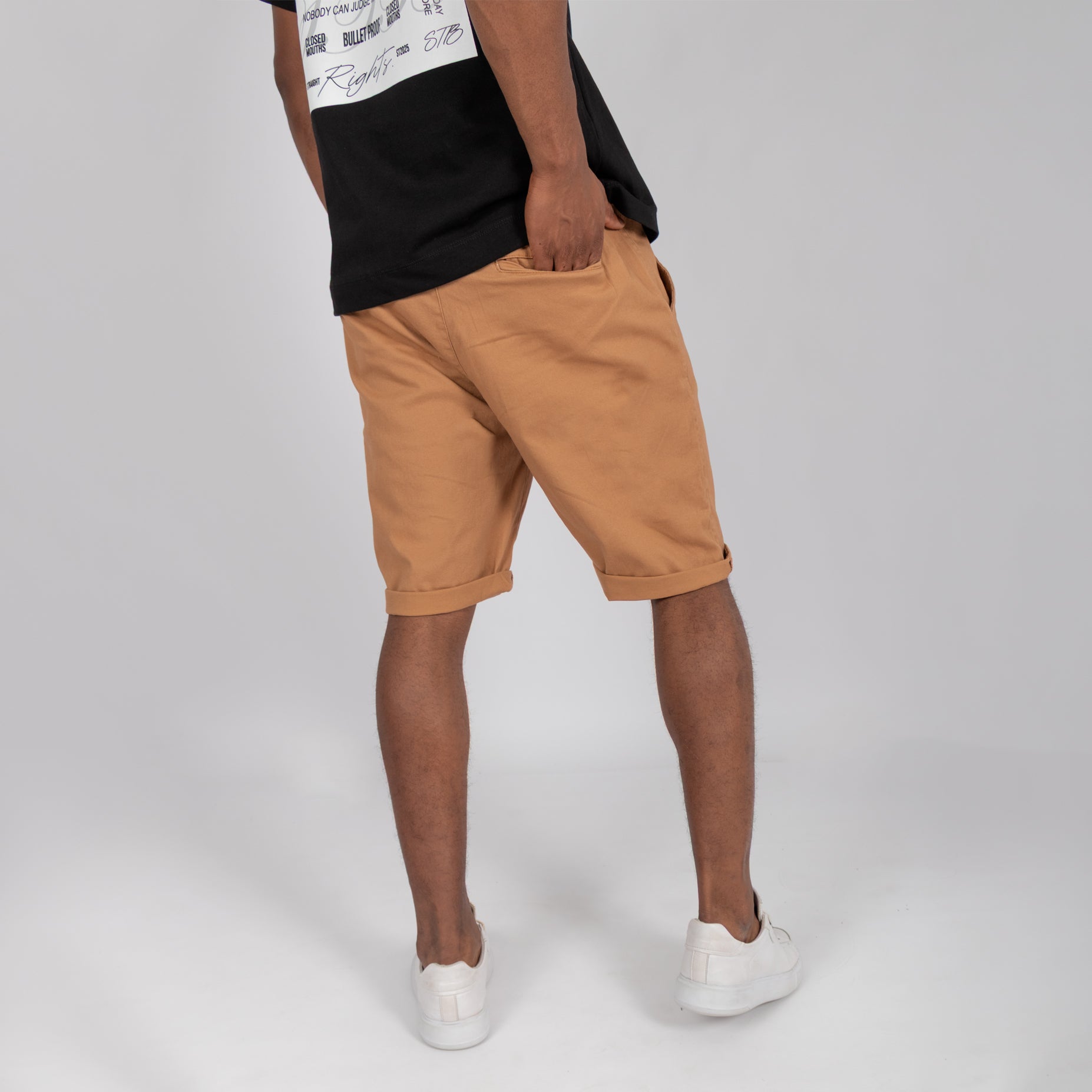 Bermuda hombre dril camel