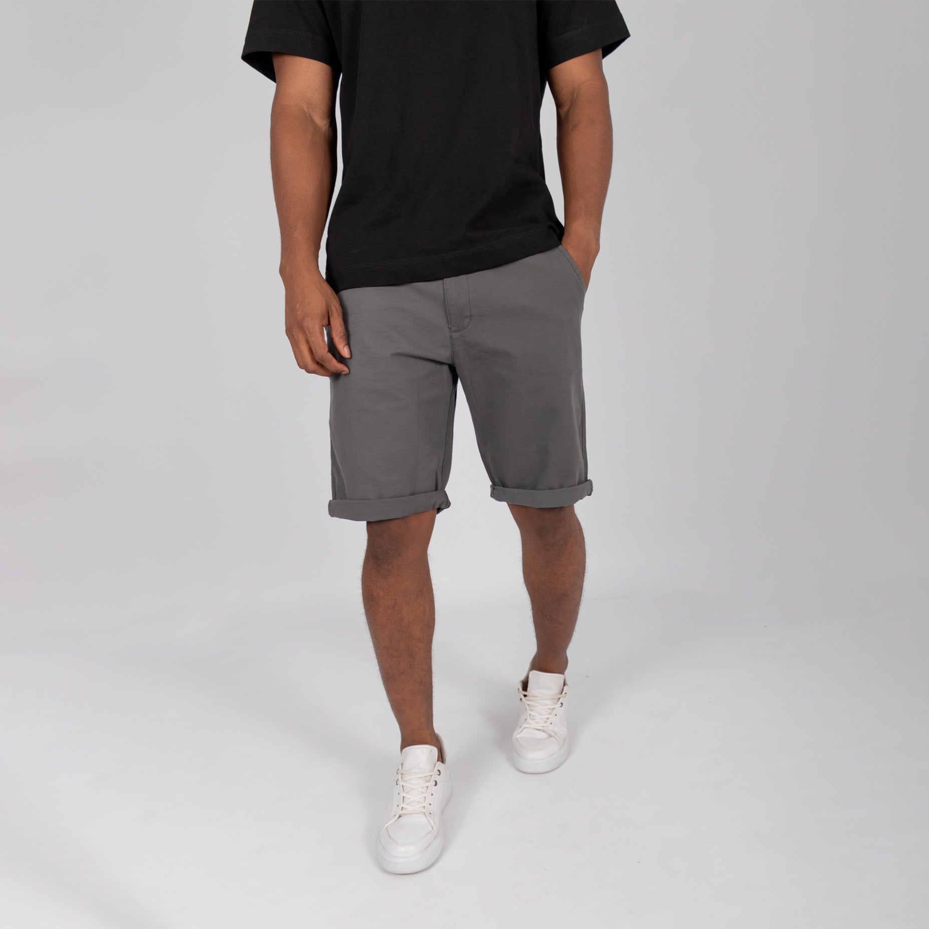 Bermuda hombre dril gris