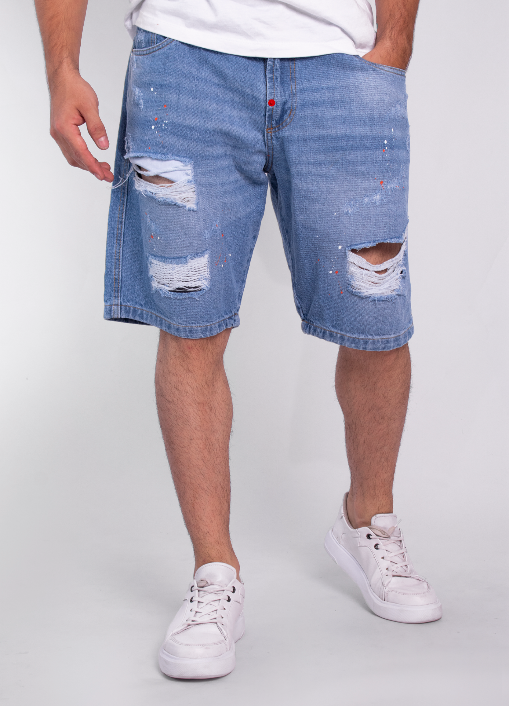 Bermuda hombre con rotos y chispas