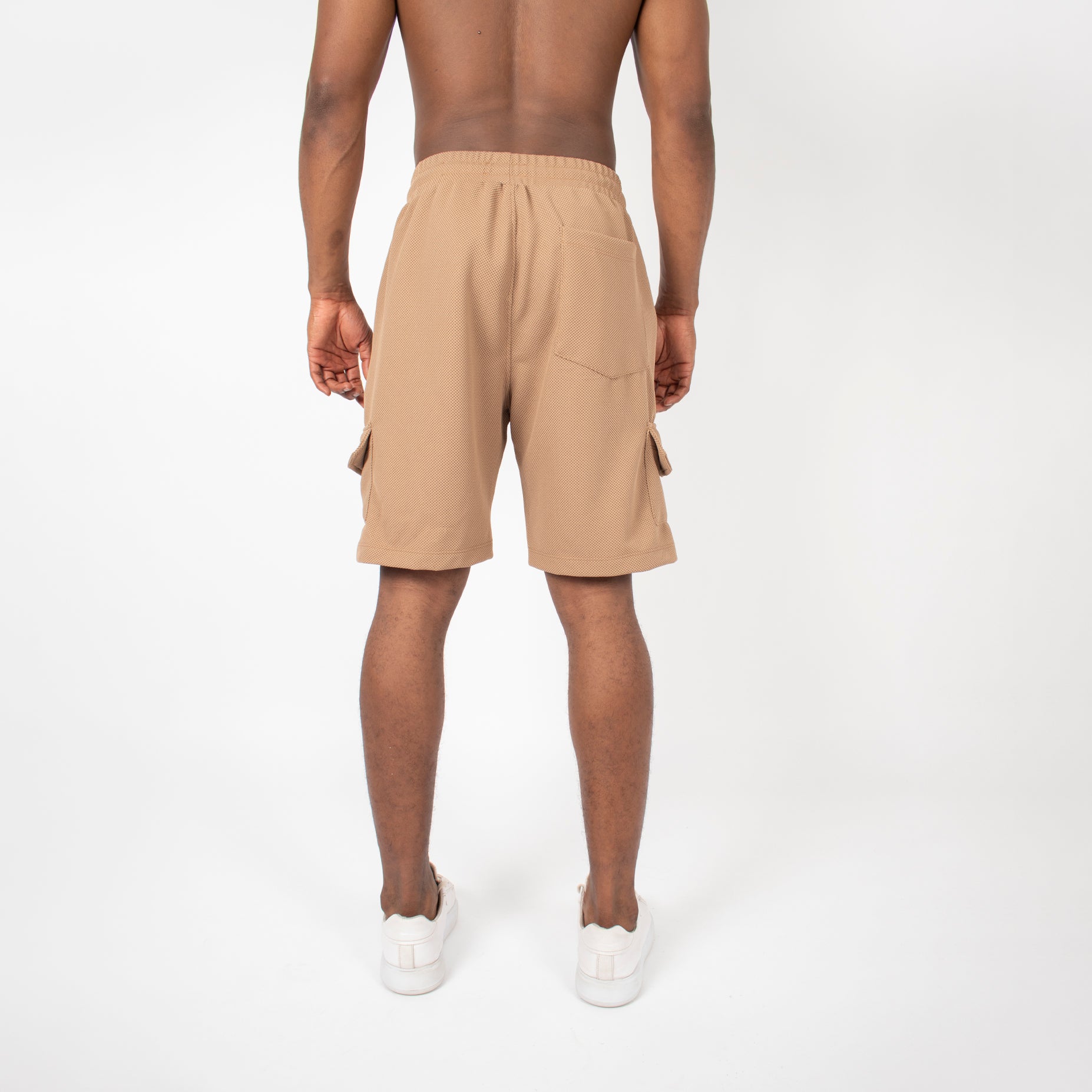 Pantaloneta hombre cargo textura camel