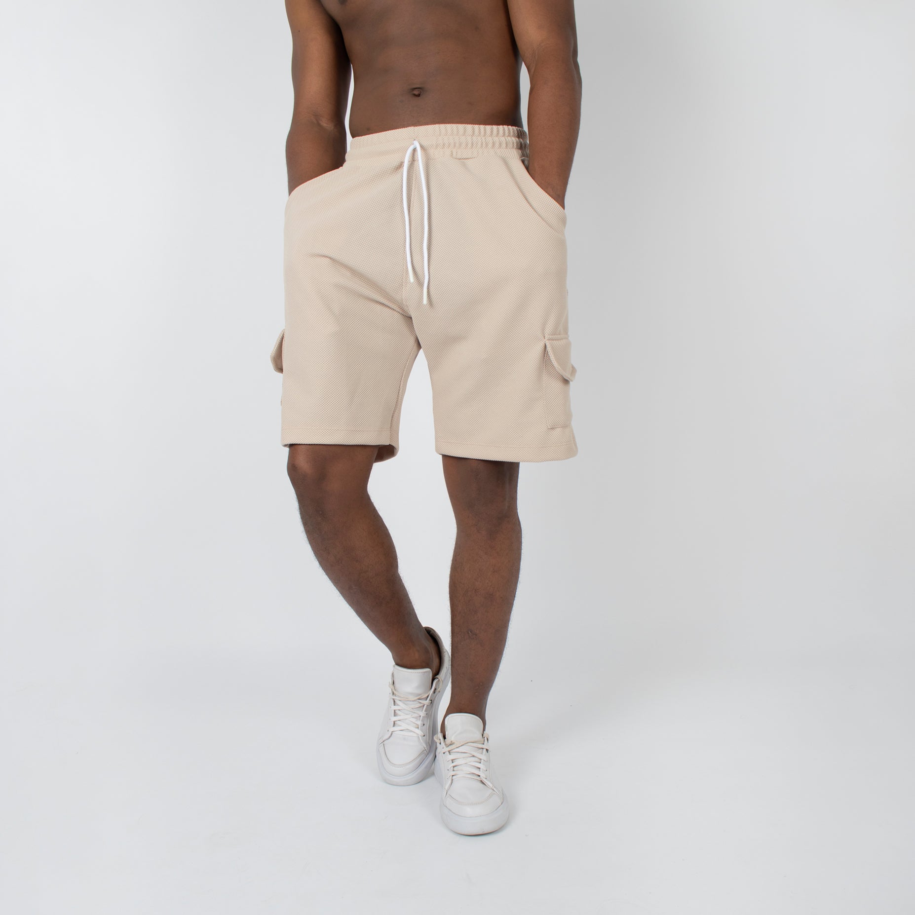 Pantaloneta hombre cargo textura