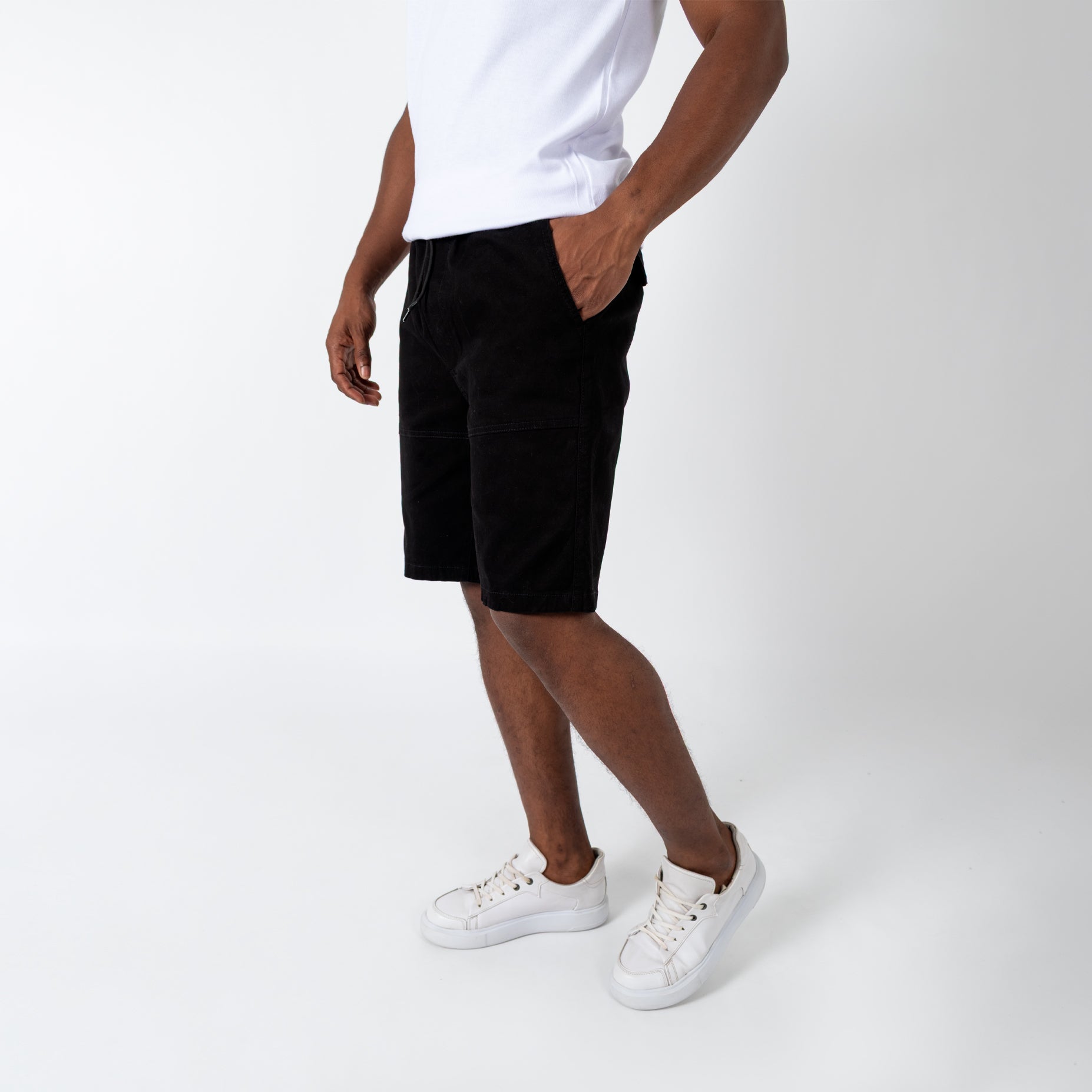 Bermuda hombre dril negra