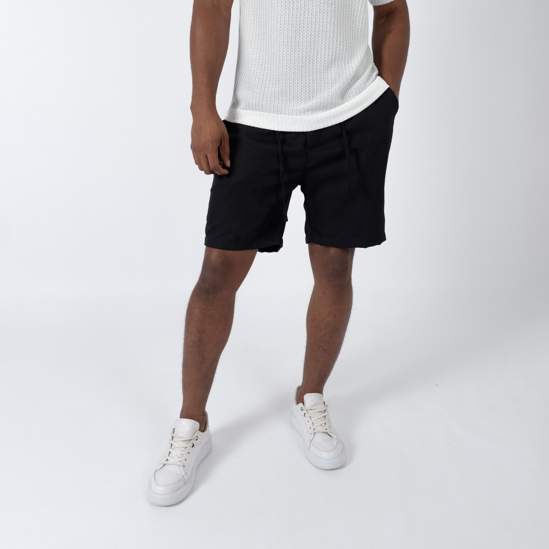 Bermuda hombre en lino negra