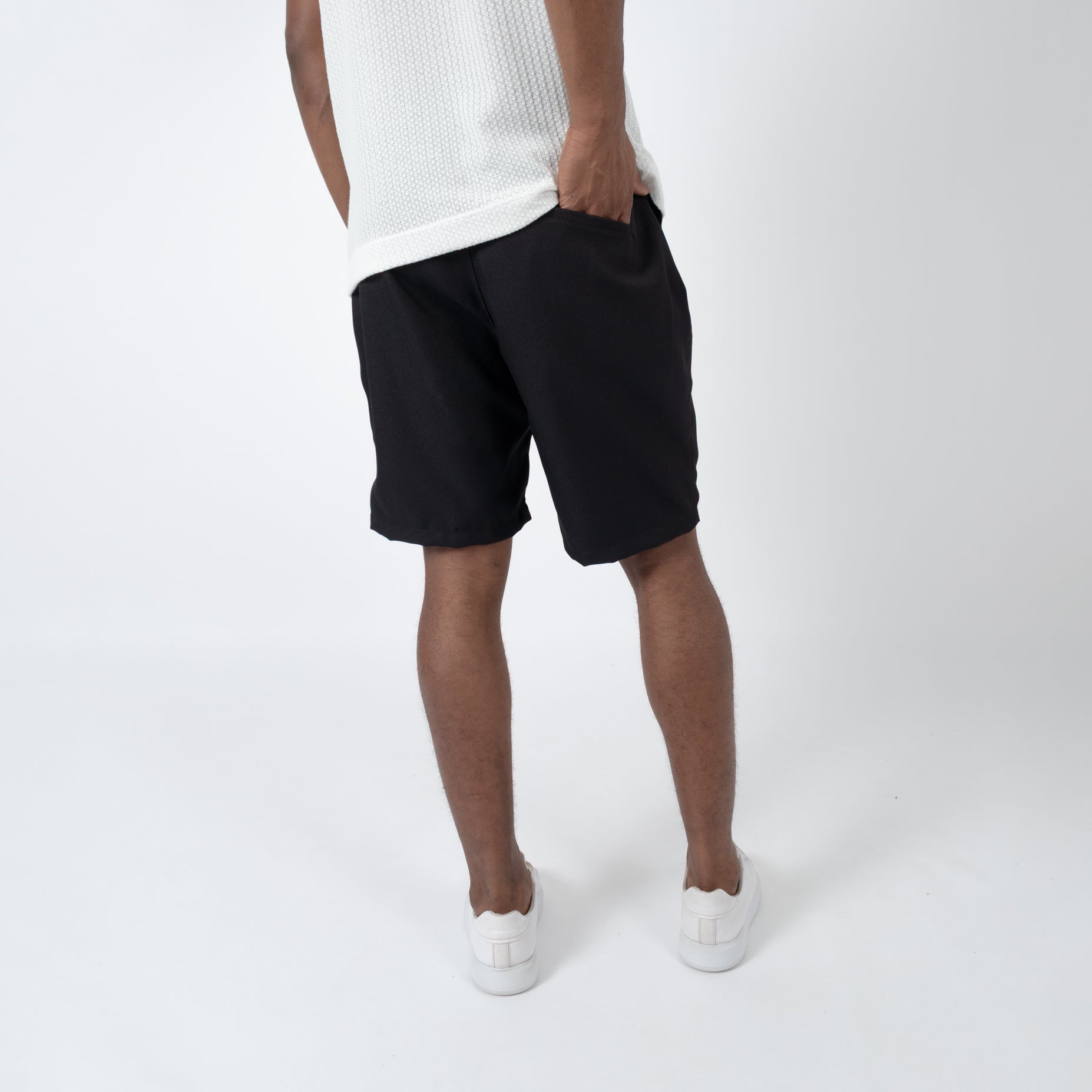 Bermuda hombre en lino negra