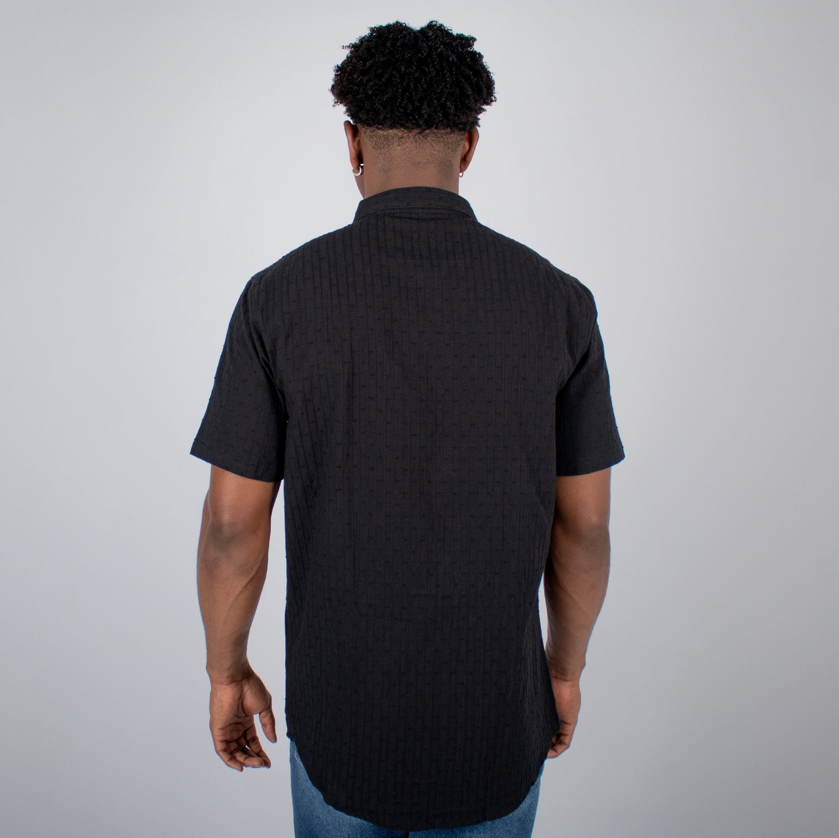 Camisa hombre textura negra