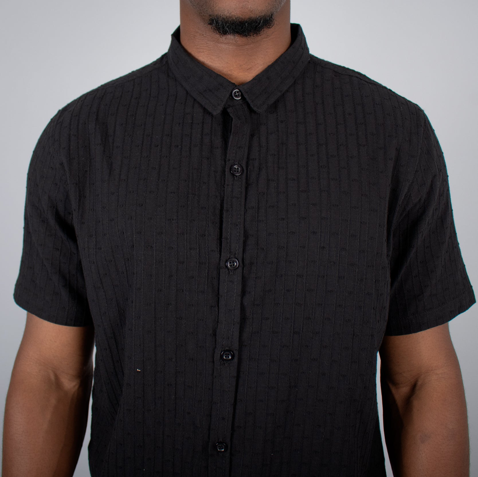 Camisa hombre textura negra