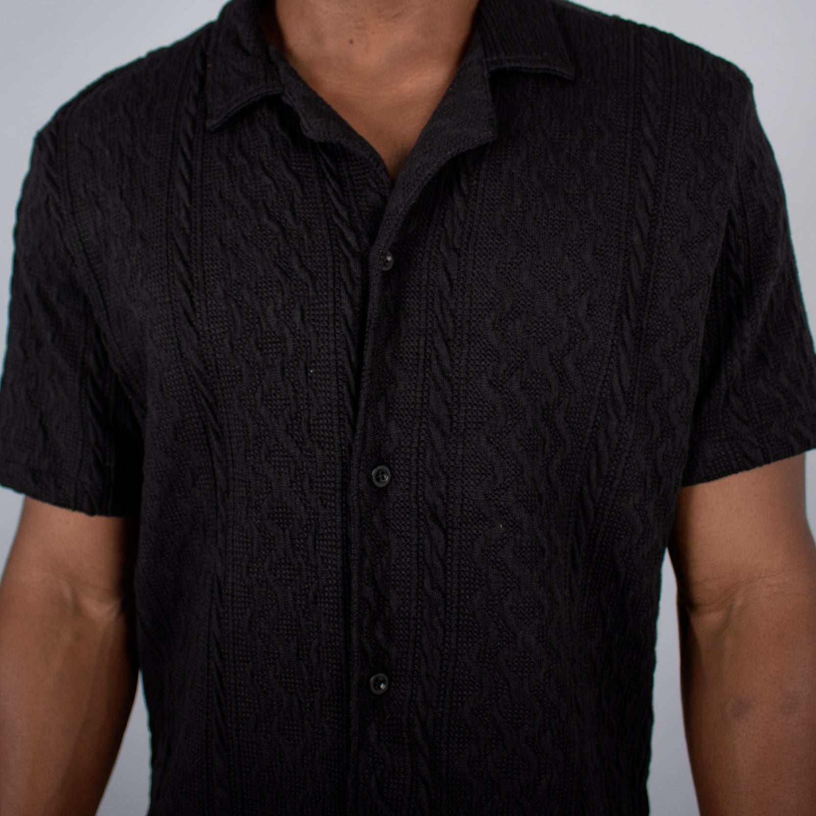 Camisa hombre textura negra