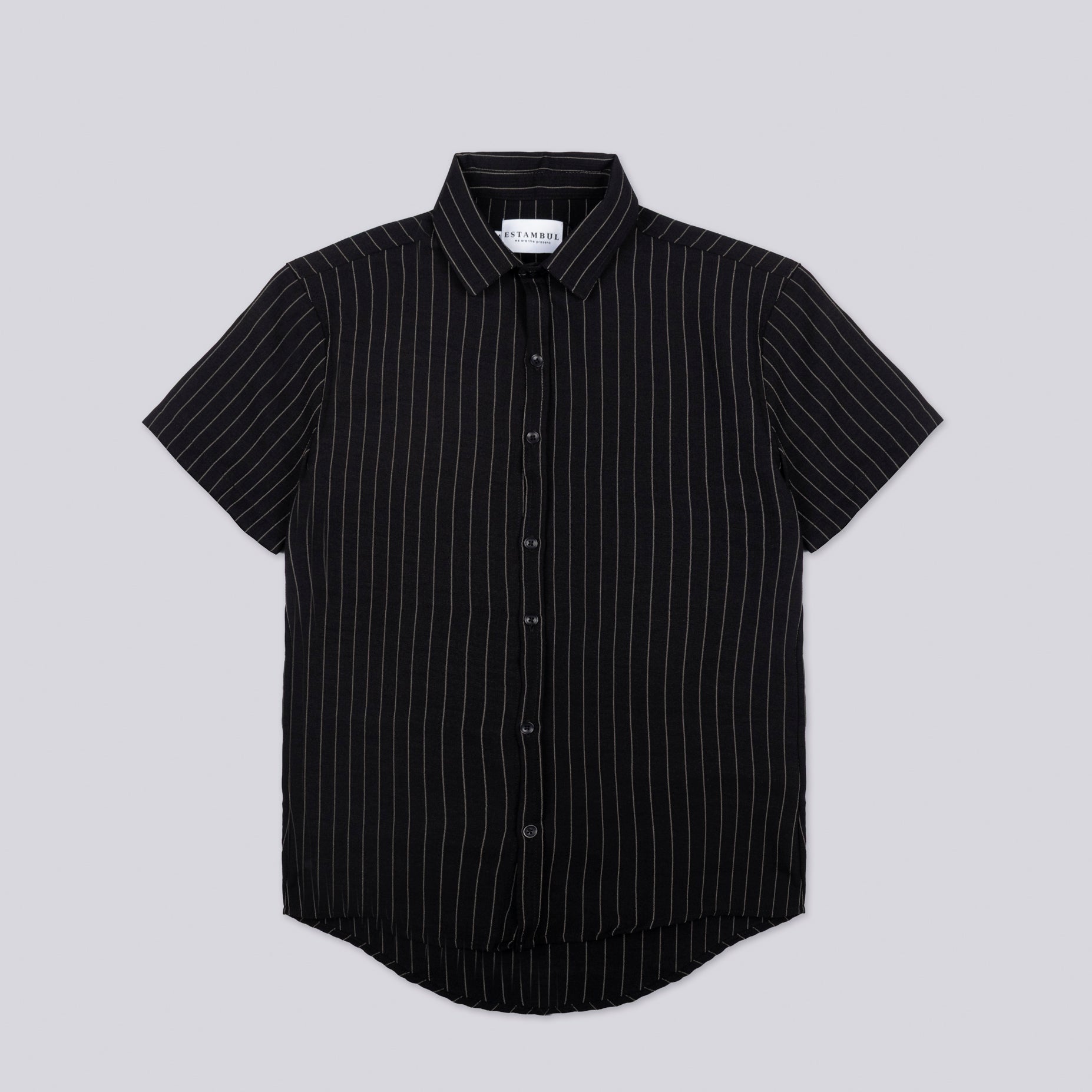 Camisa hombre cuello textura negro