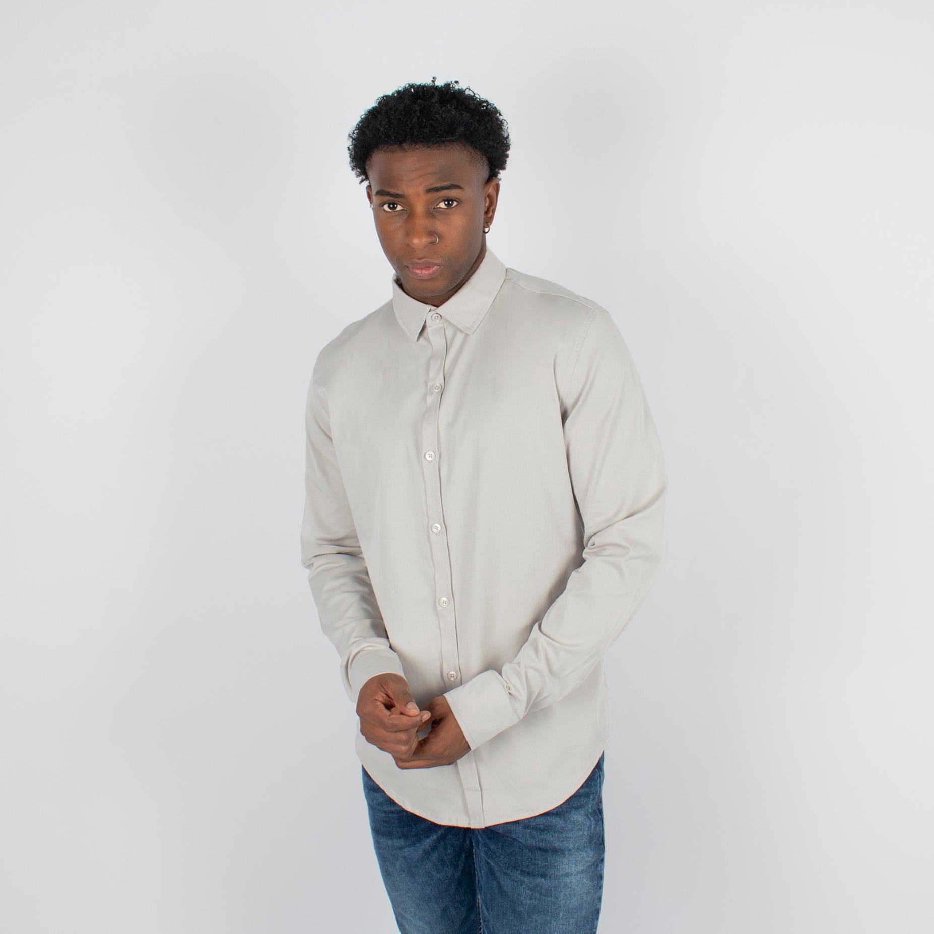 Camisa hombre Ml gris