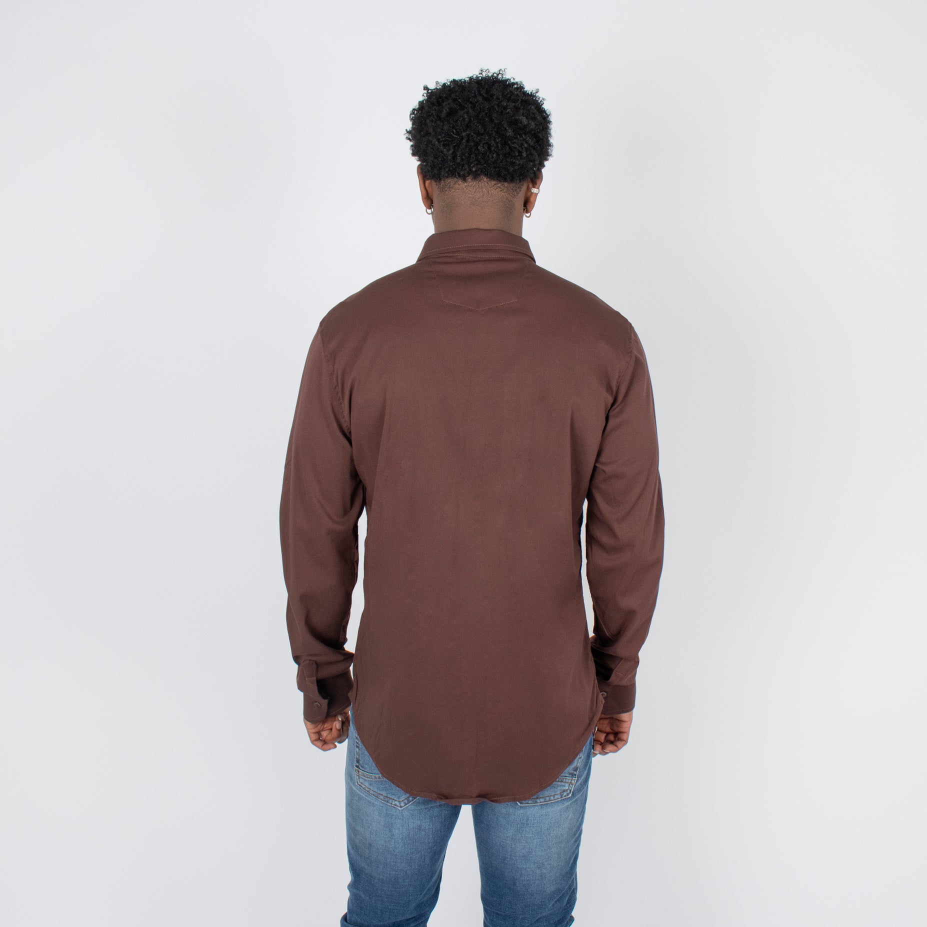 Camisa hombre ML cafe