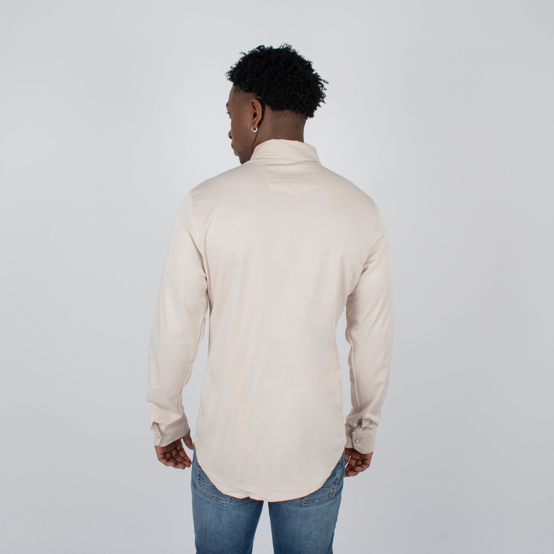 Camisa hombre ML cuello camel