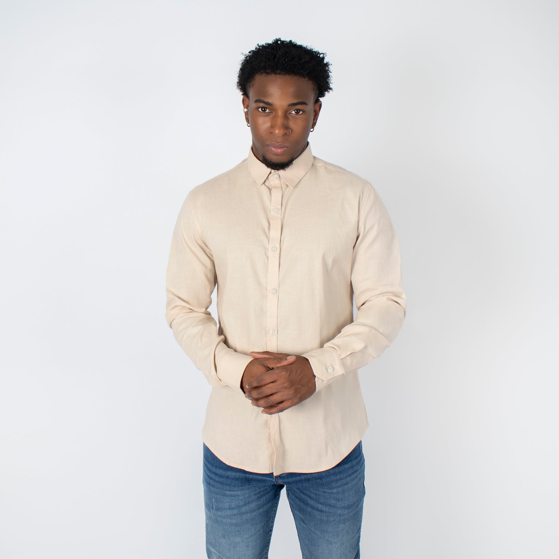 Camisa hombre ML beige