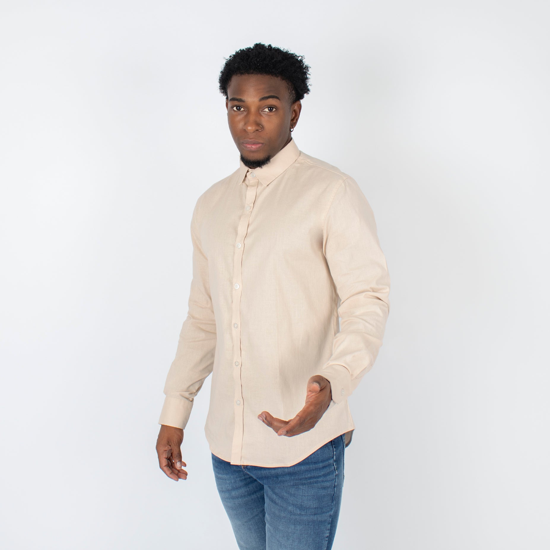 Camisa hombre ML beige