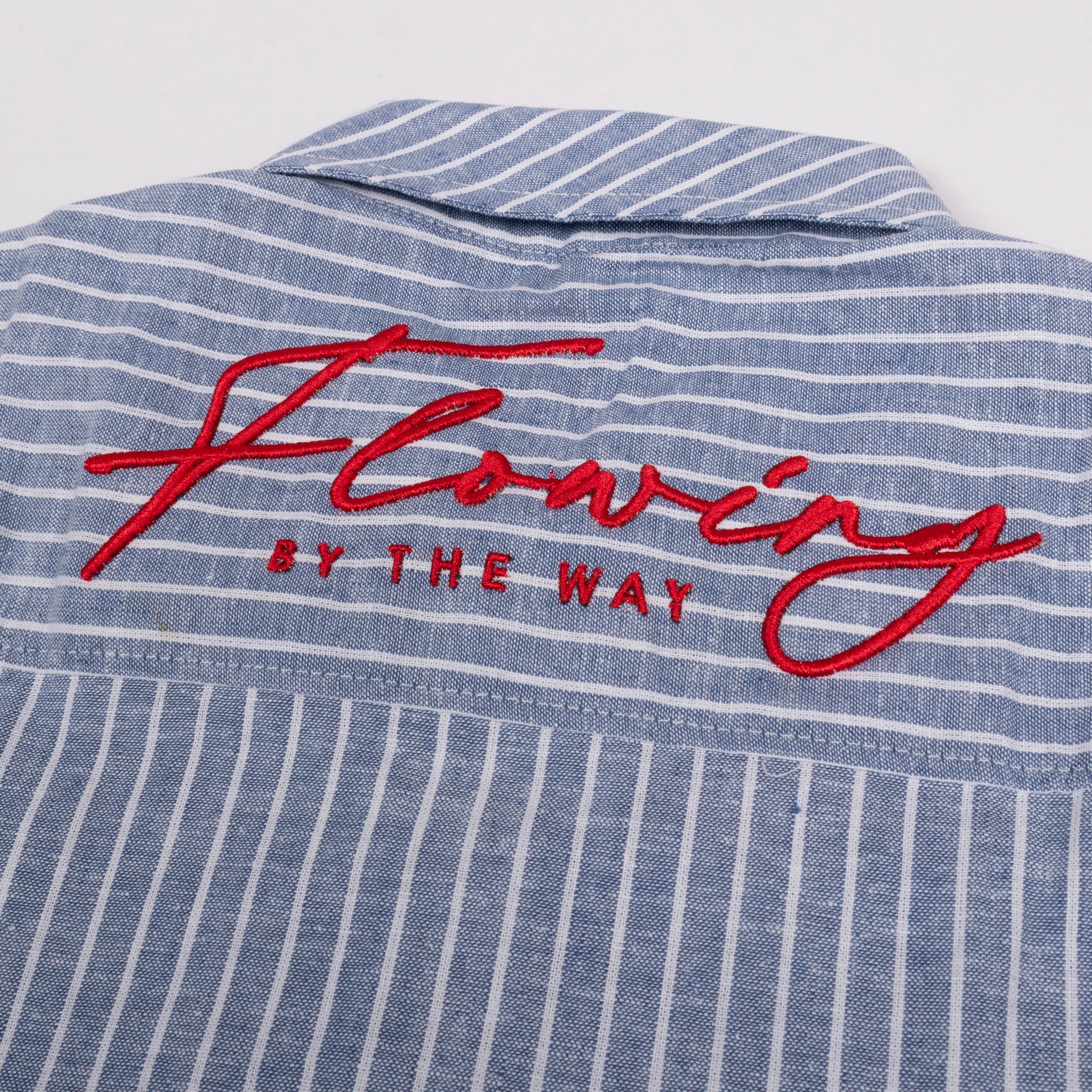 Camisa hombre bordado y rayas