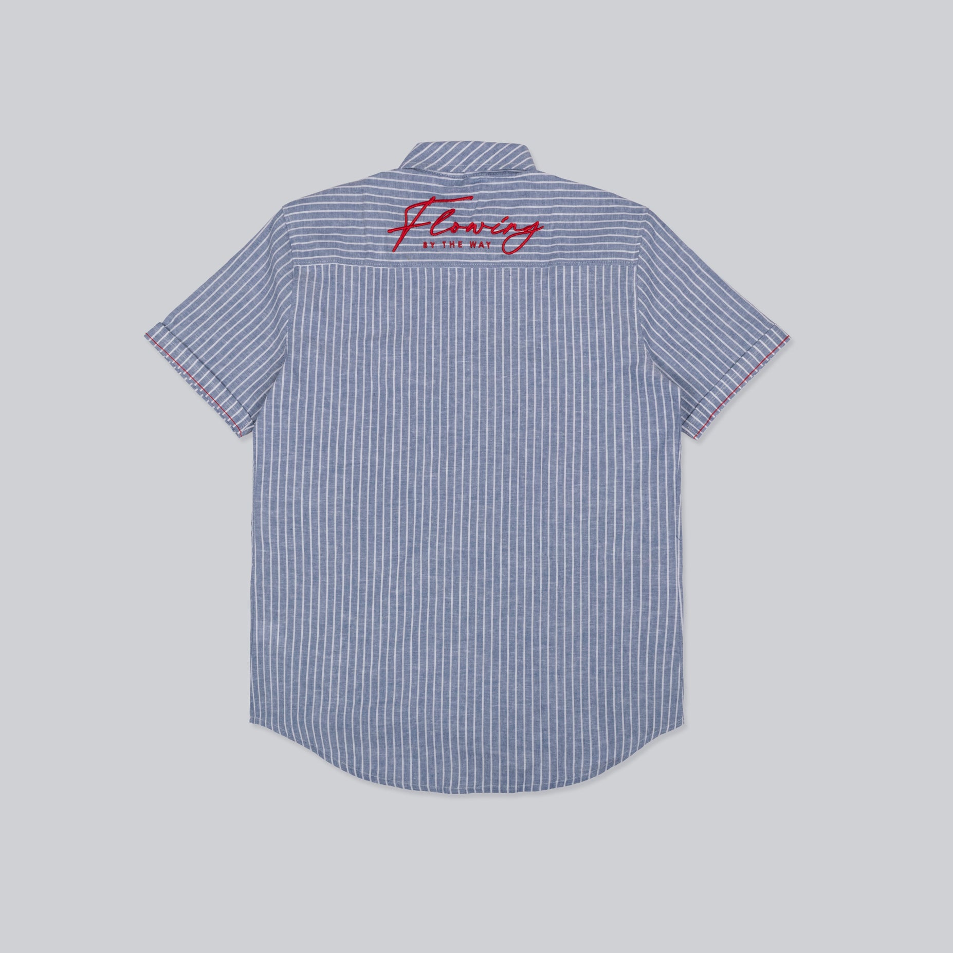 Camisa hombre bordado y rayas