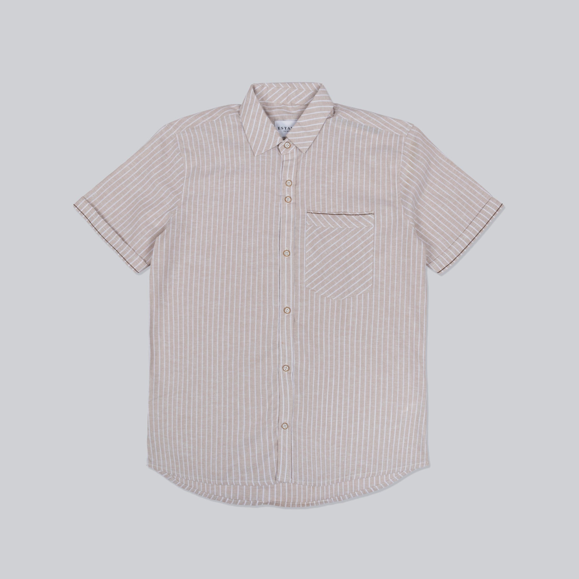 Camisa hombre bordado y rayas