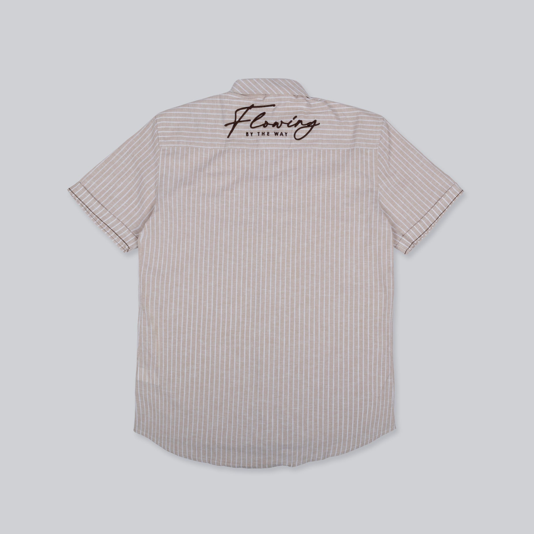 Camisa hombre bordado y rayas