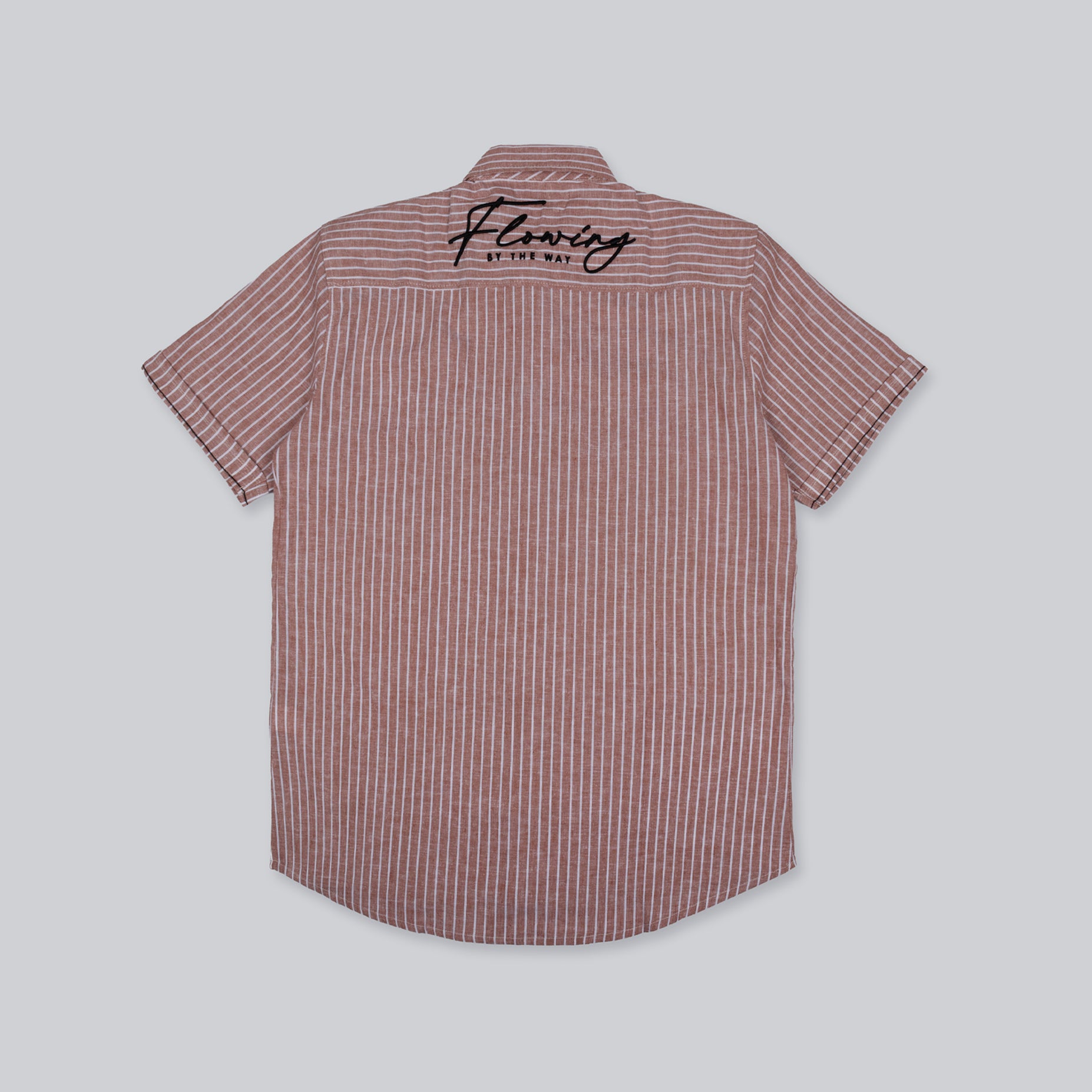 Camisa hombre bordado y rayas