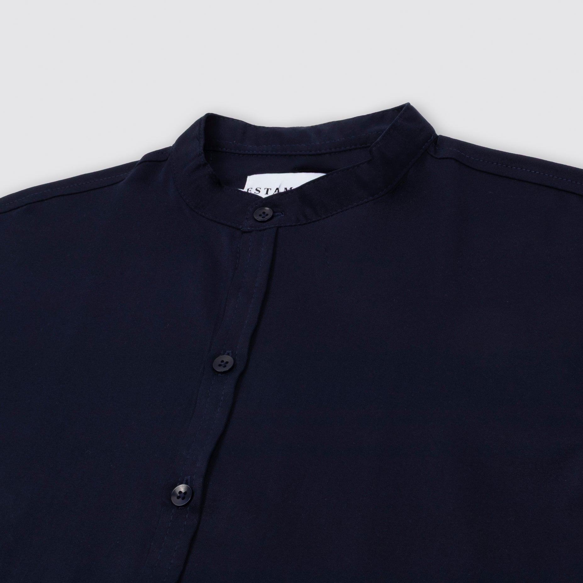 Camisa hombre cuello  neru azul