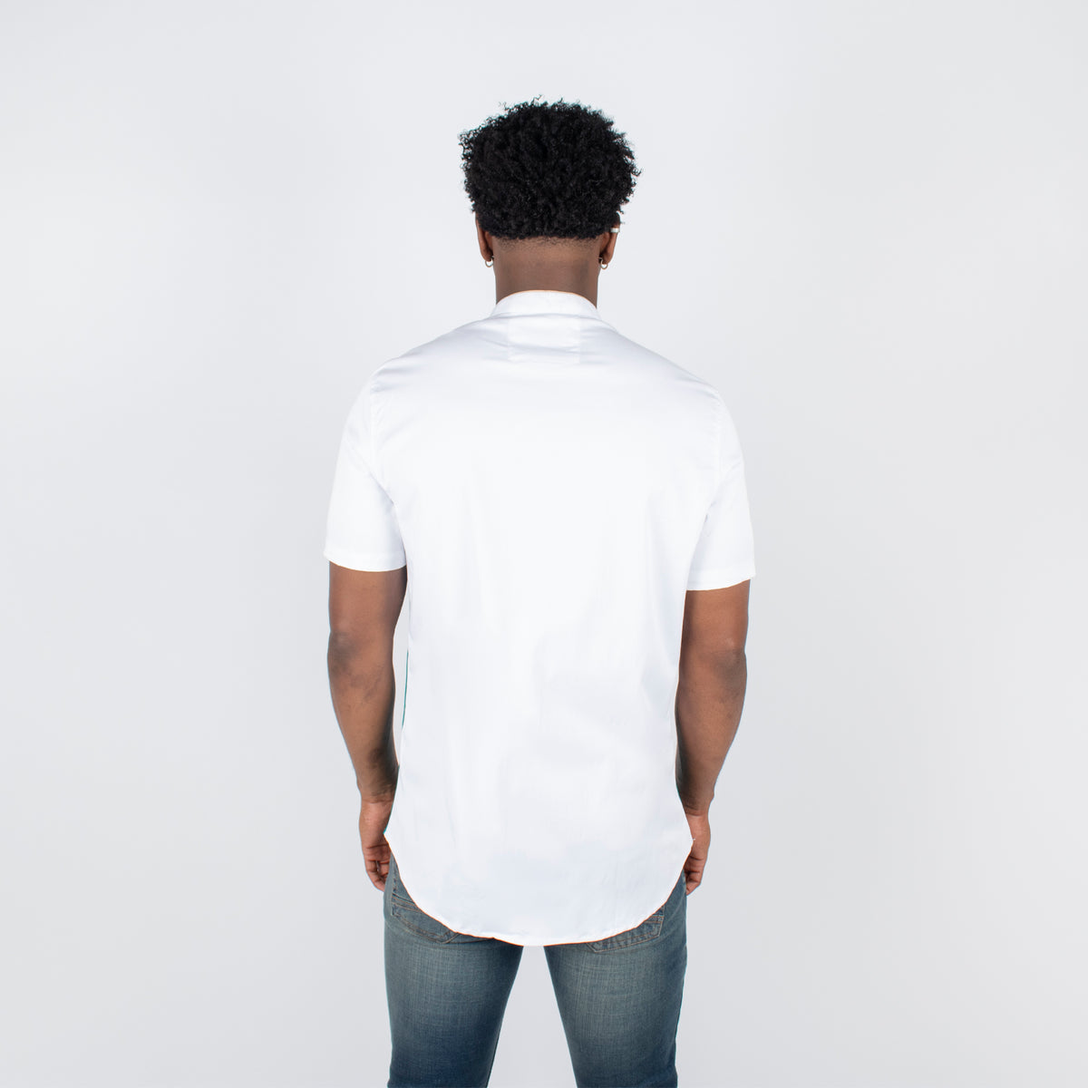 Camisa hombre cortes verde con blanco