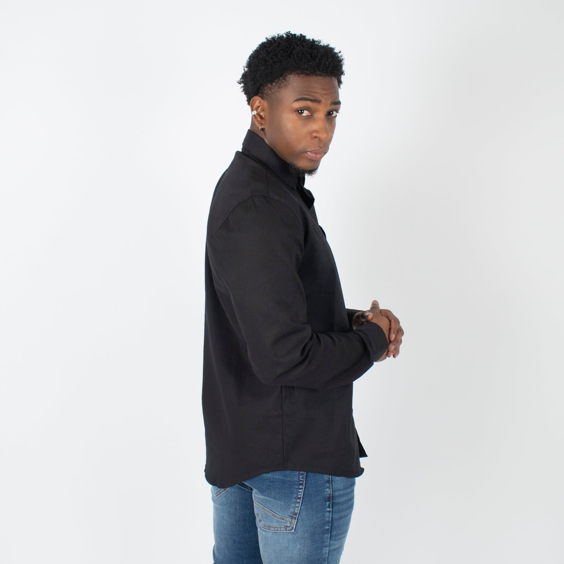 Camisa hombre ML negro