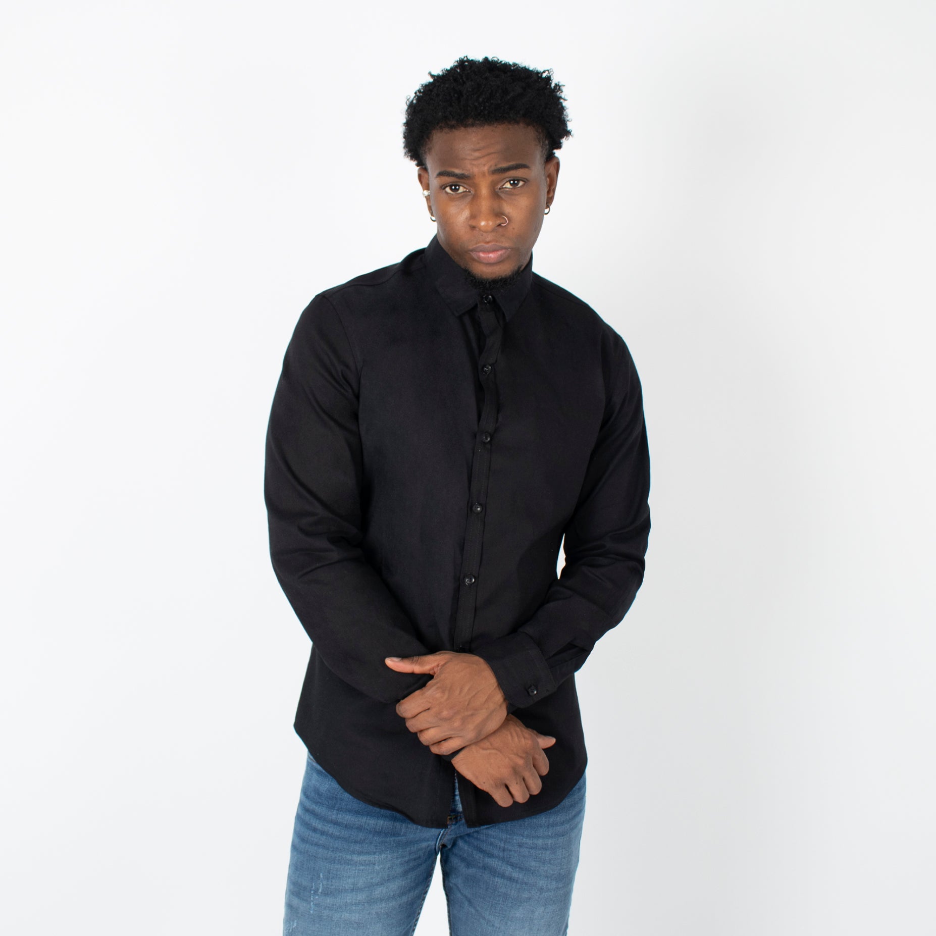 Camisa hombre ML negro