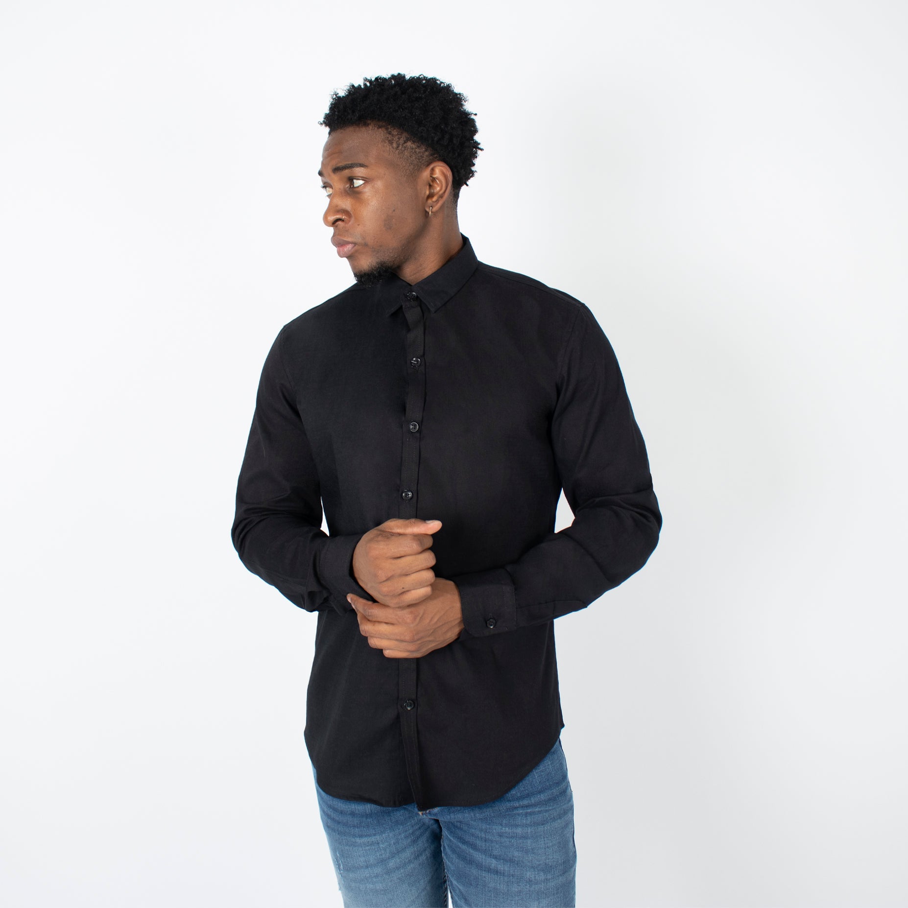 Camisa hombre ML negro