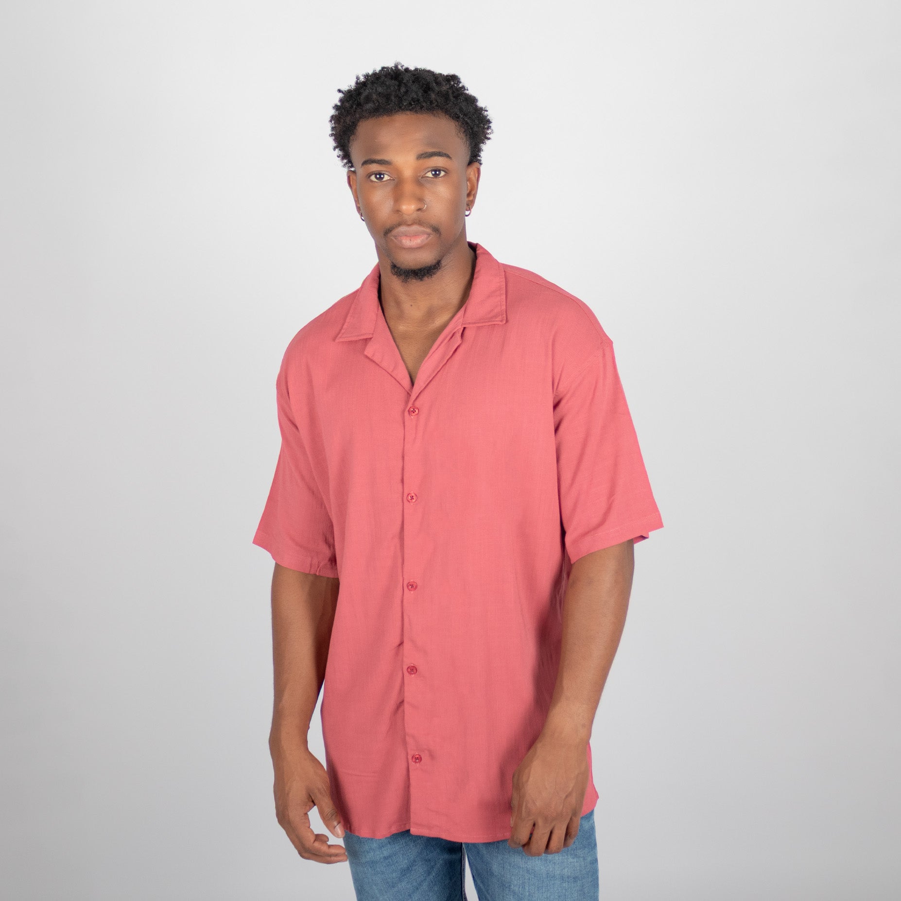 Camisa hombre oversize coral