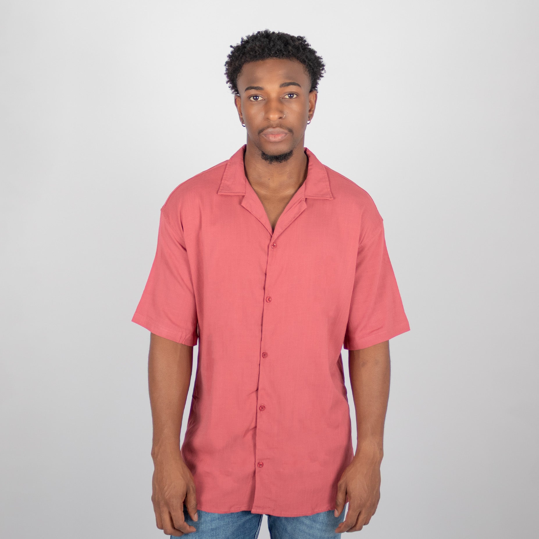 Camisa hombre oversize coral