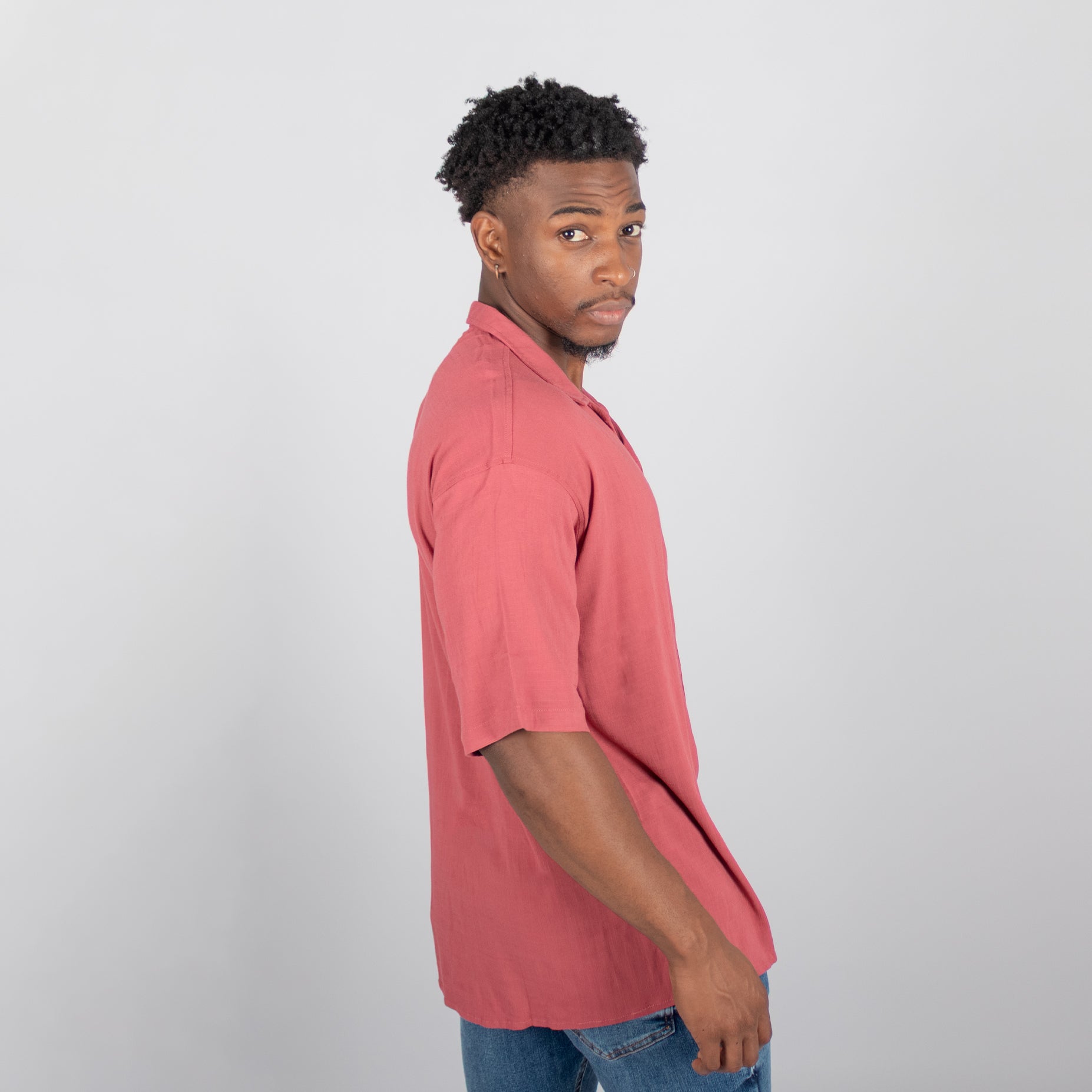 Camisa hombre oversize coral