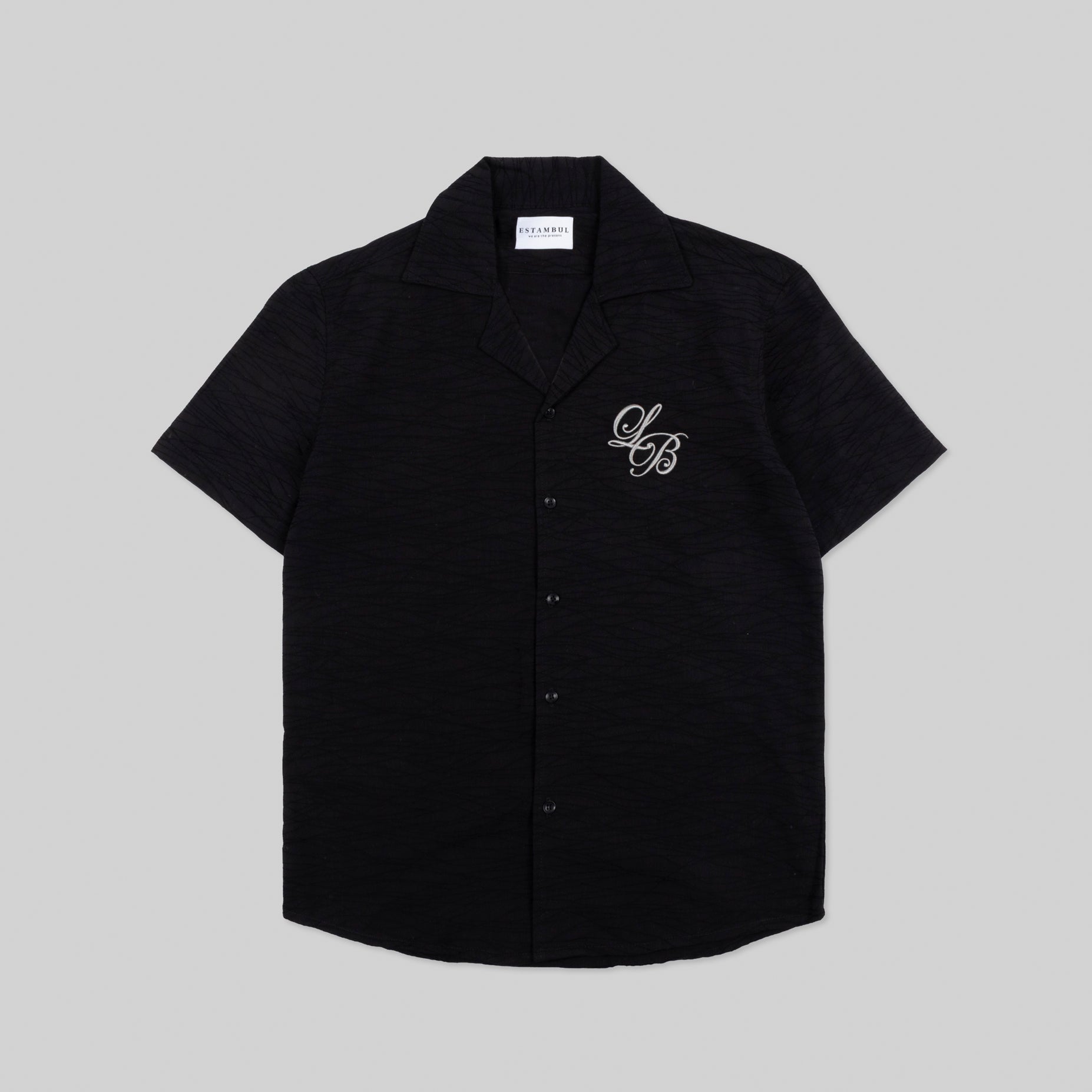 Camisa hombre textura y bordado