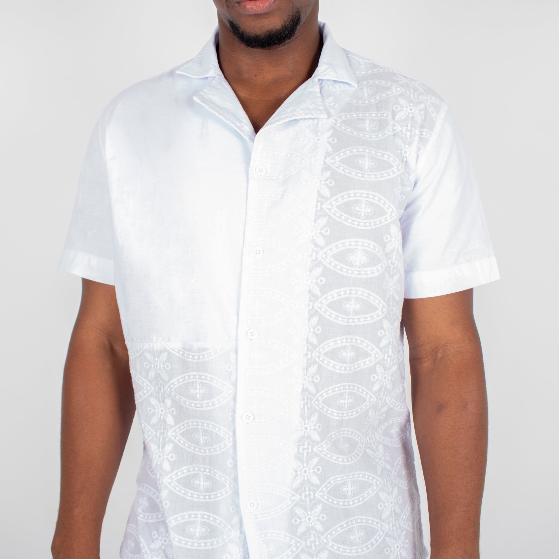 Camisa hombre cuello degrade gris