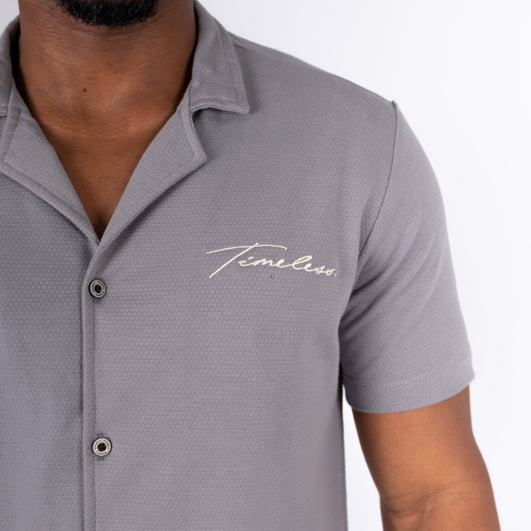 Camisa hombre textura gris