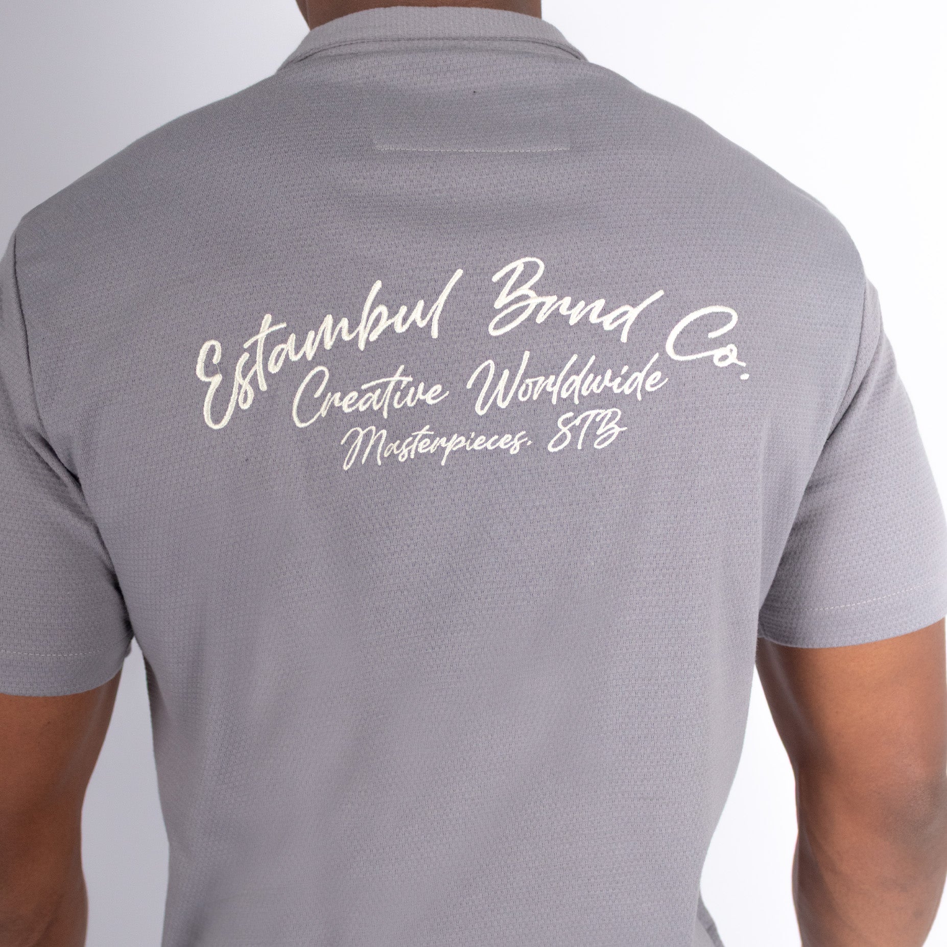 Camisa hombre textura bordada