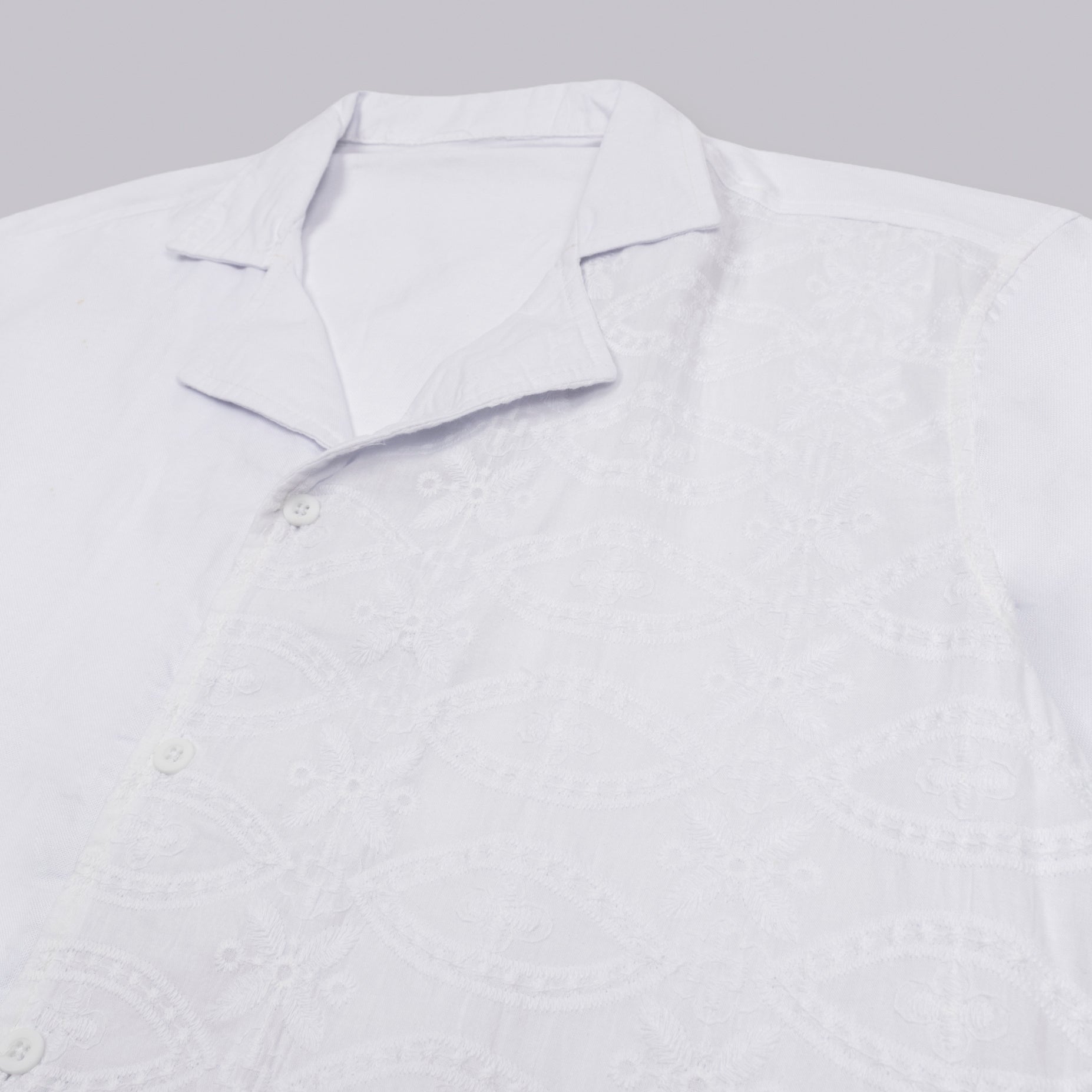 Camisa hombre cuello degrade blanca